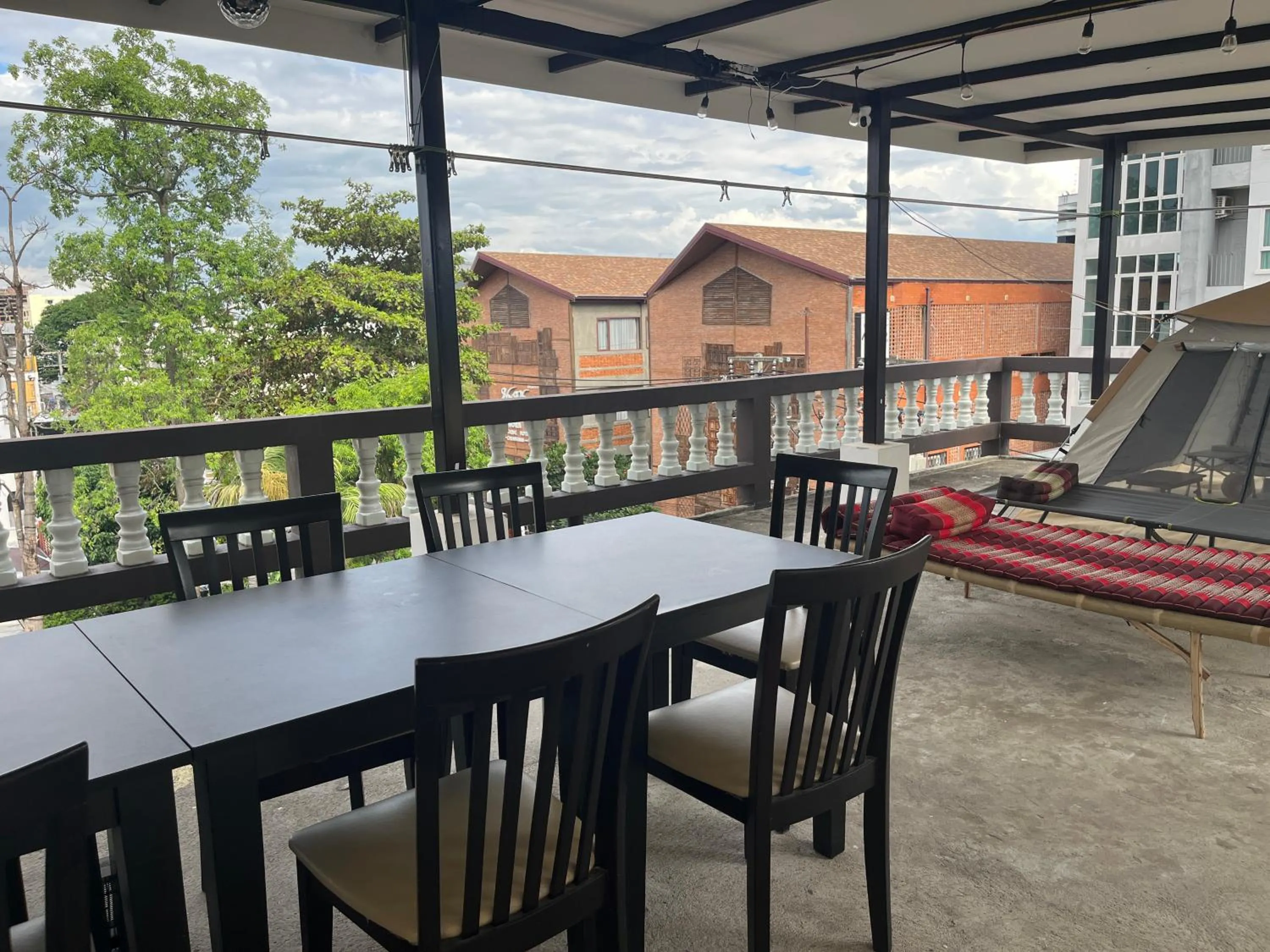 Dining area in October Hostel ChiangMai