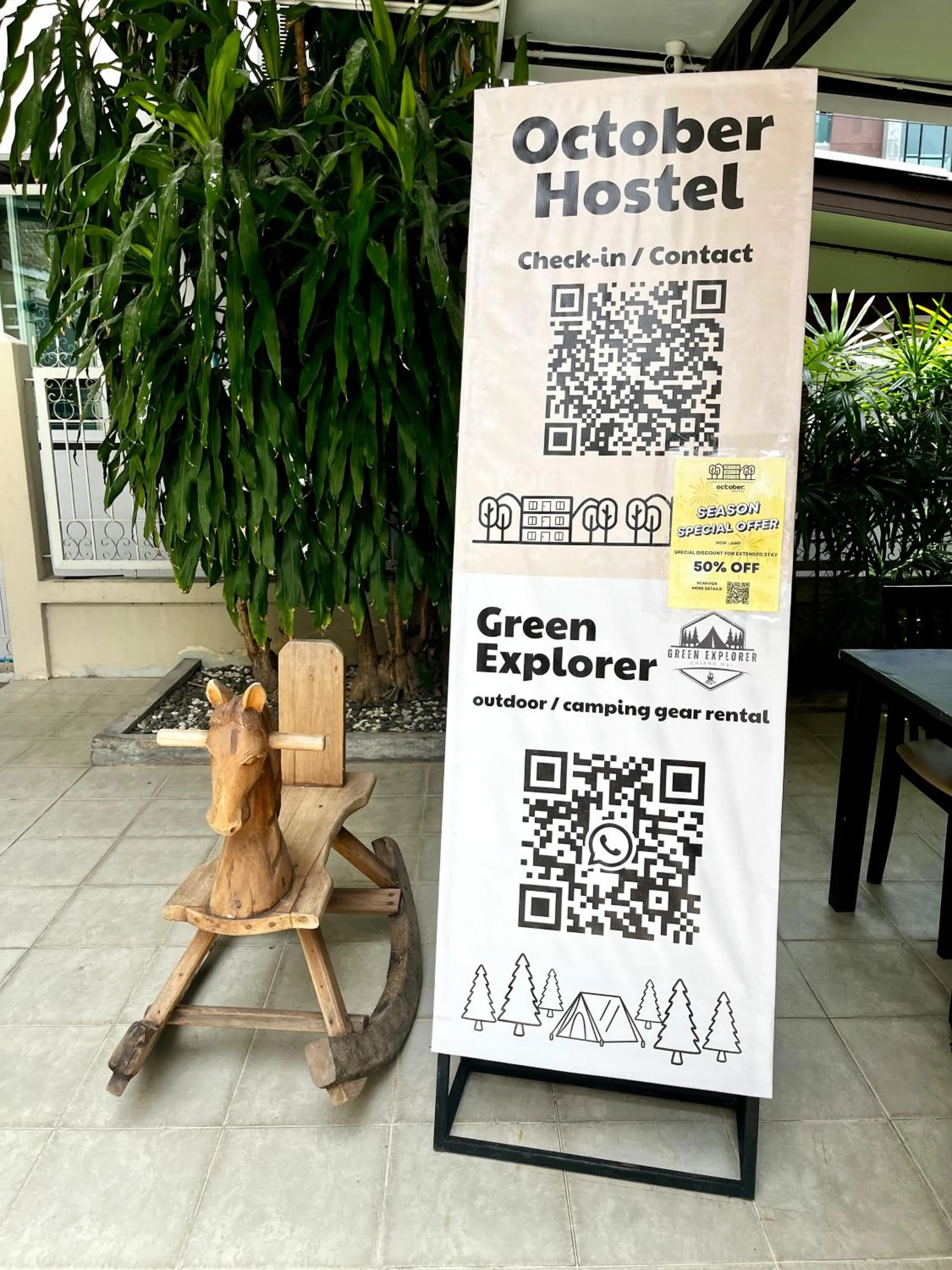 Property logo or sign in October Hostel ChiangMai