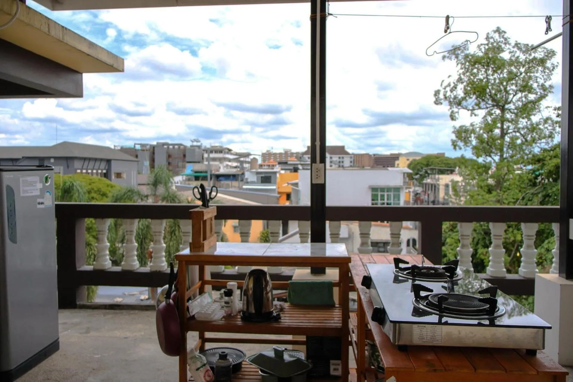 Communal kitchen in October Hostel ChiangMai