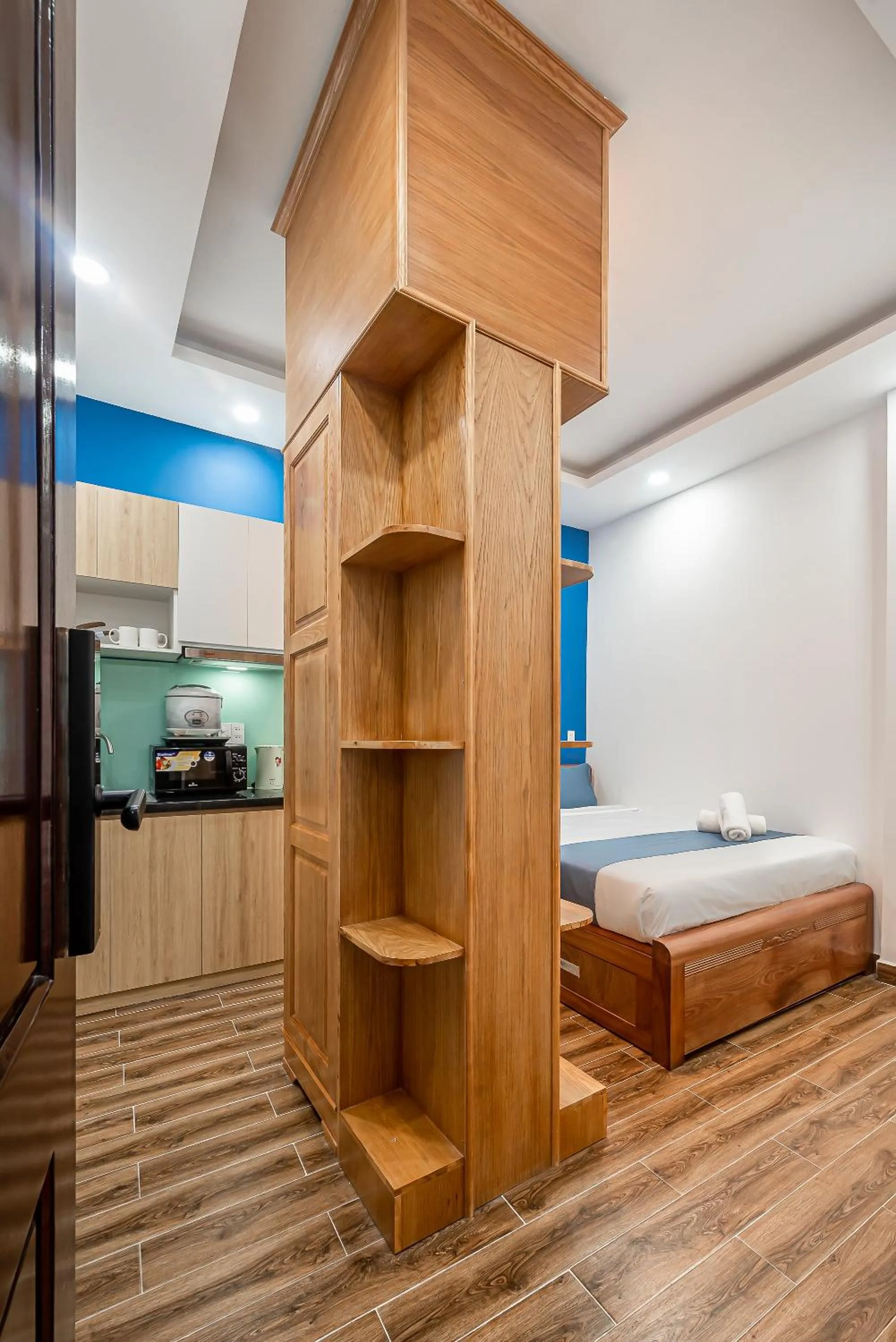 Kitchen or kitchenette, Bed in Cozrum Homes - Retro House