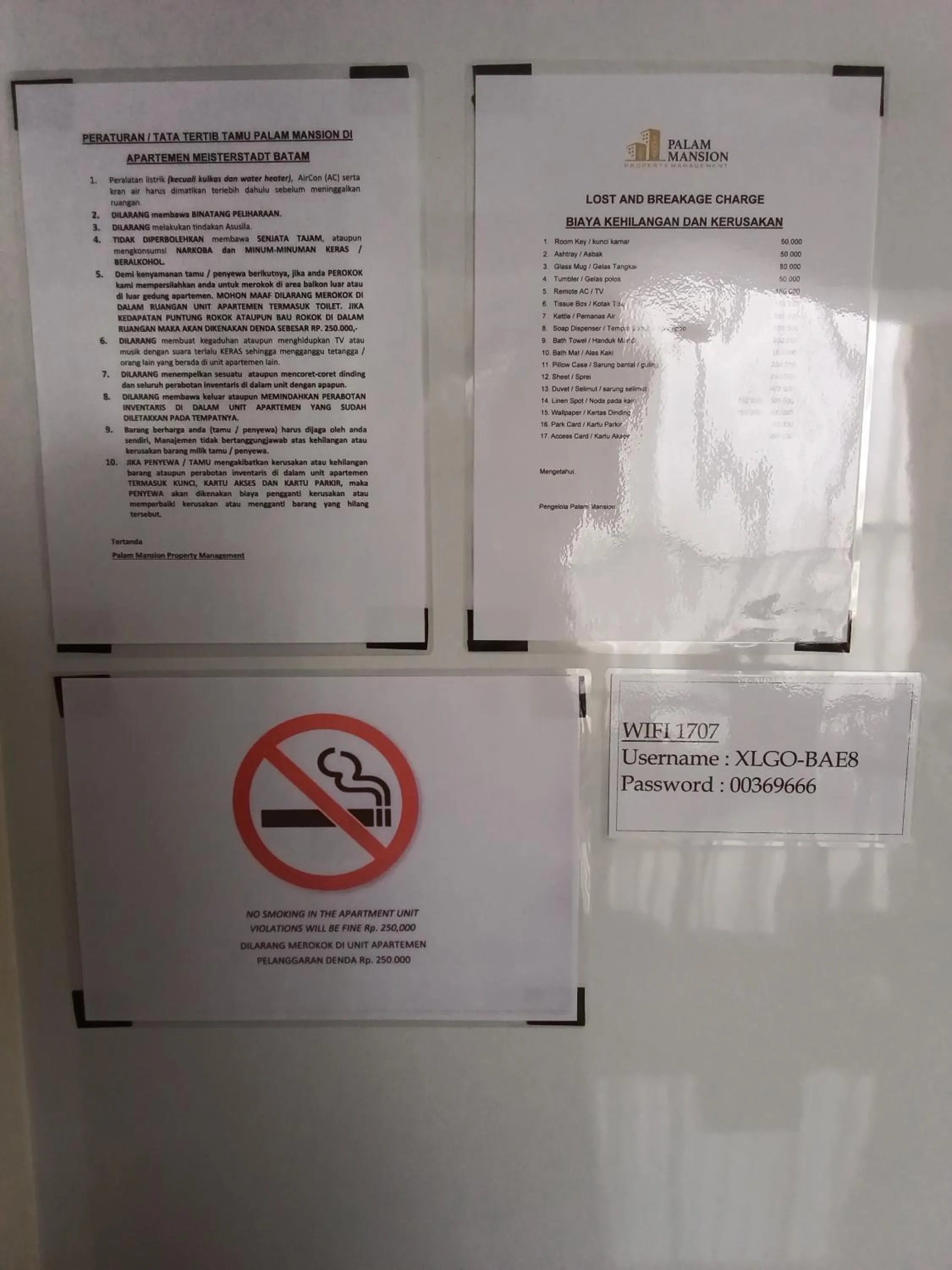 Text overlay in Palam Mansion at Meisterstadt Pollux Habibie Apartment