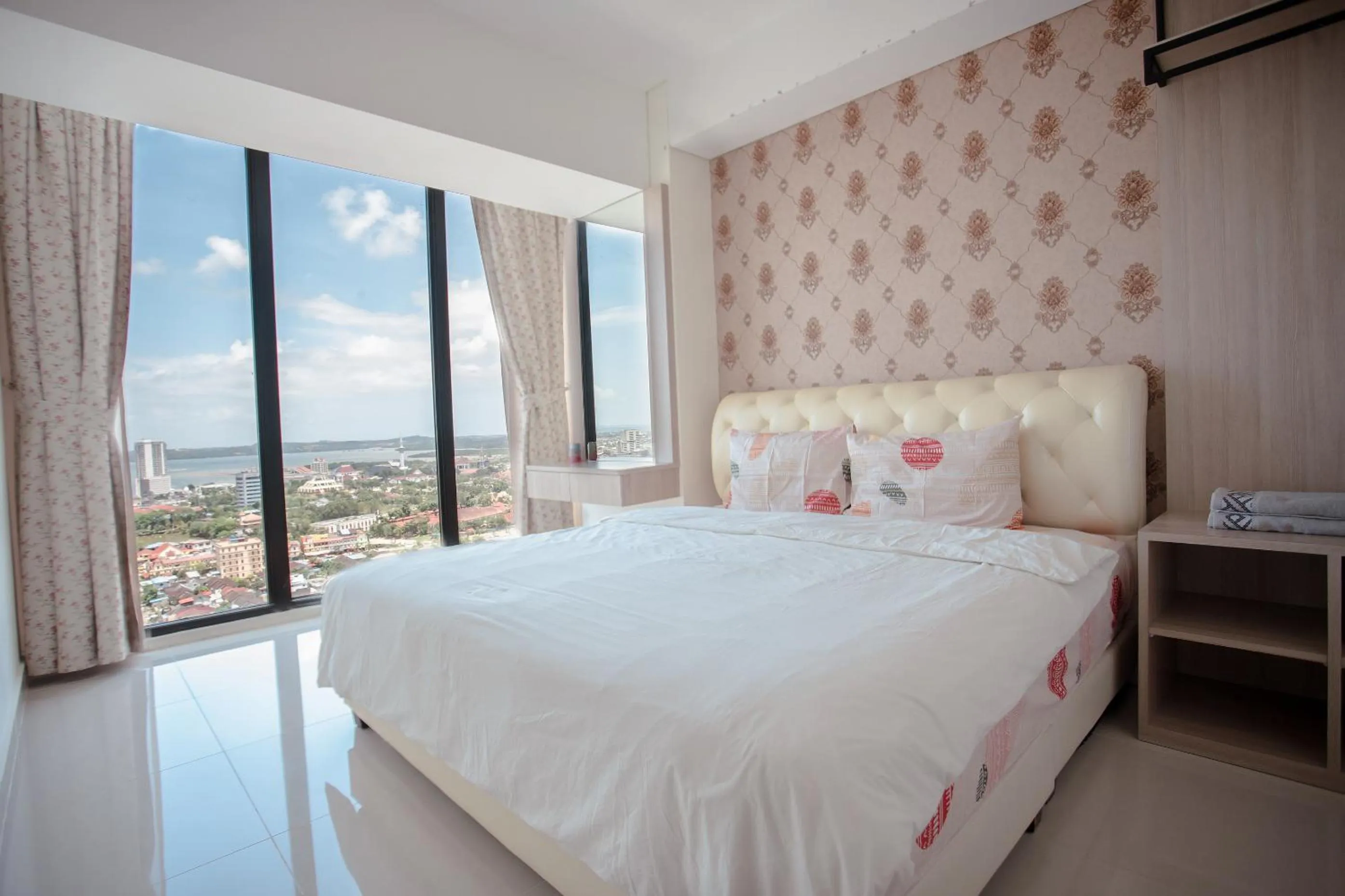 Bed in Palam Mansion at Meisterstadt Pollux Habibie Apartment