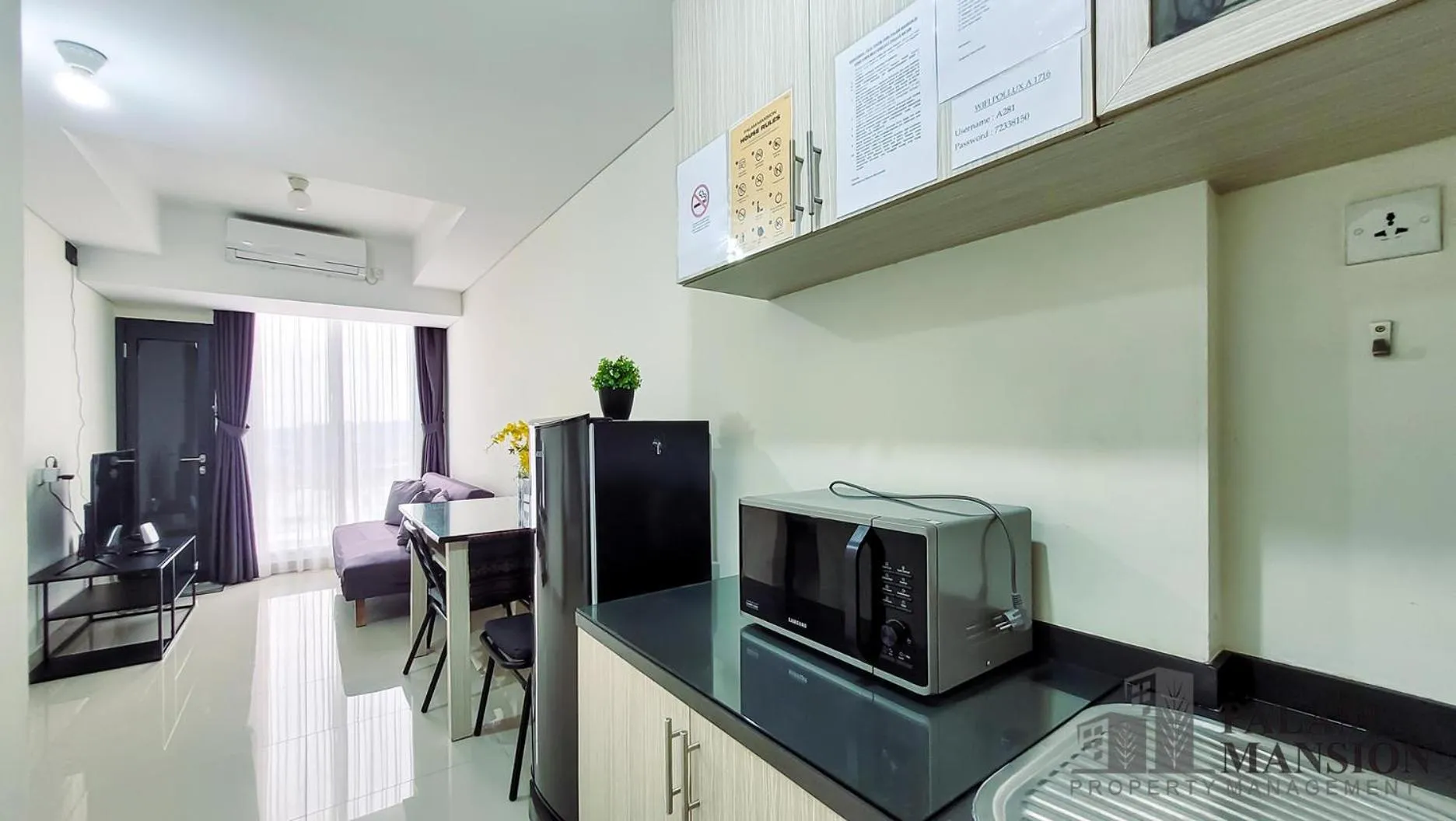 TV and multimedia in Palam Mansion at Meisterstadt Pollux Habibie Apartment