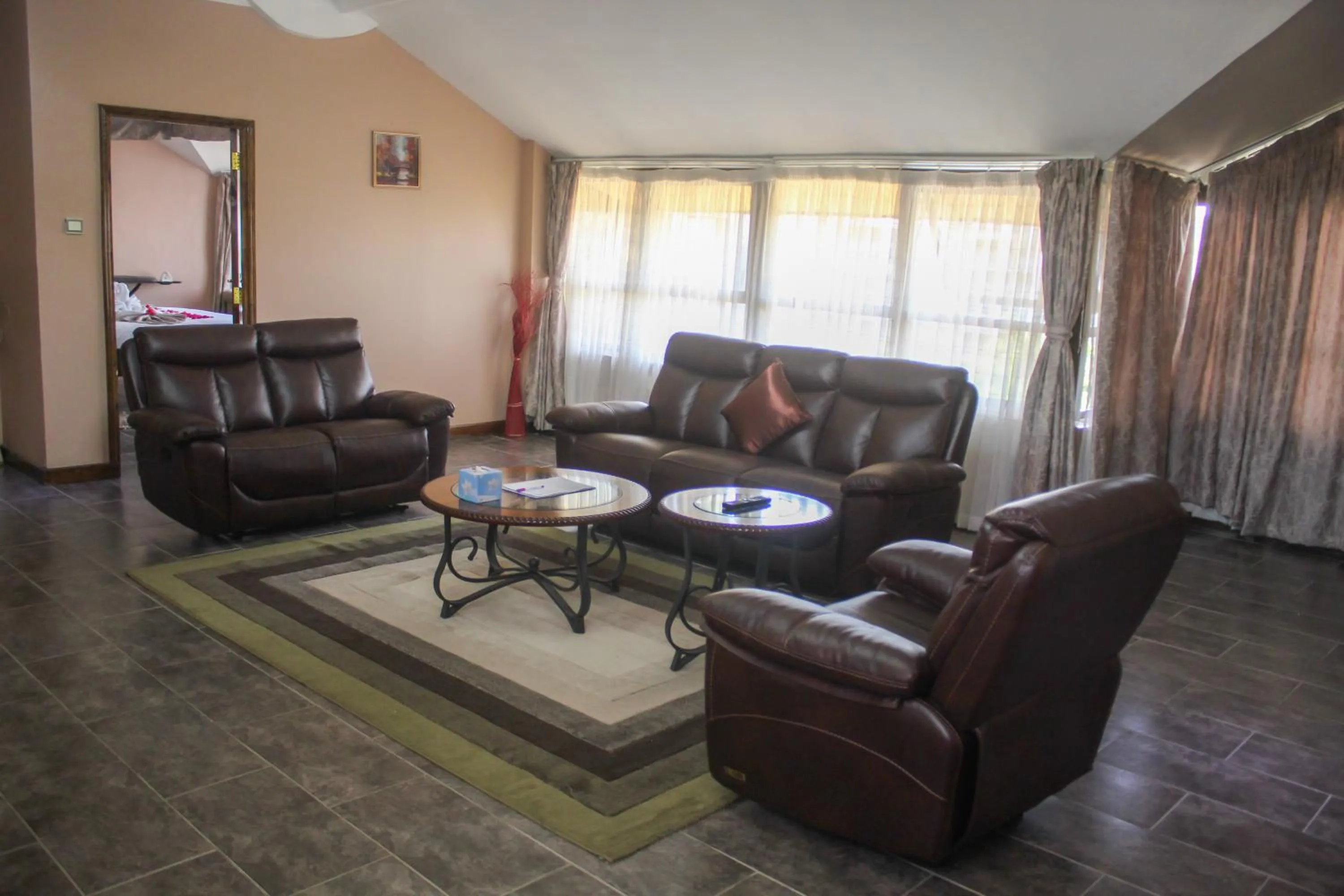 Seating area in 67 Airport Hotel Nairobi