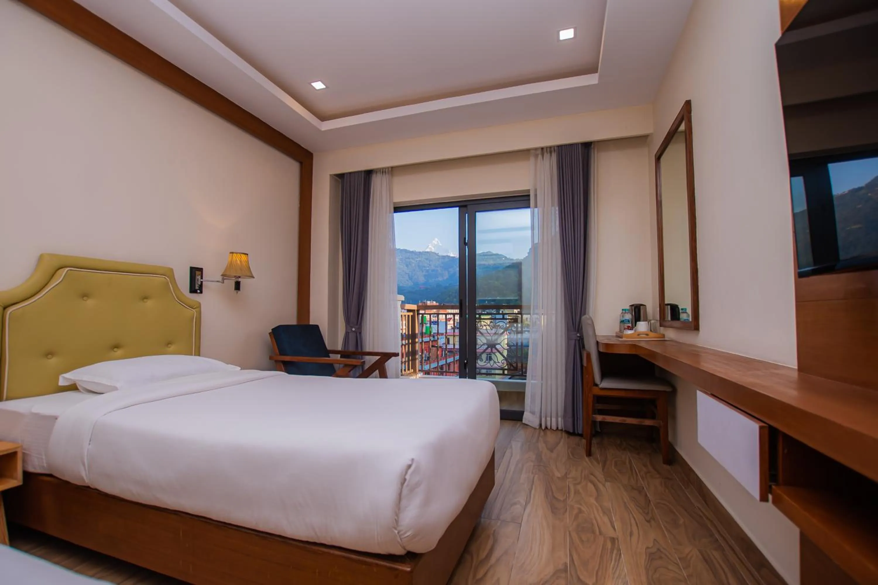 View (from property/room), Bed in Hotel Fewa Trip