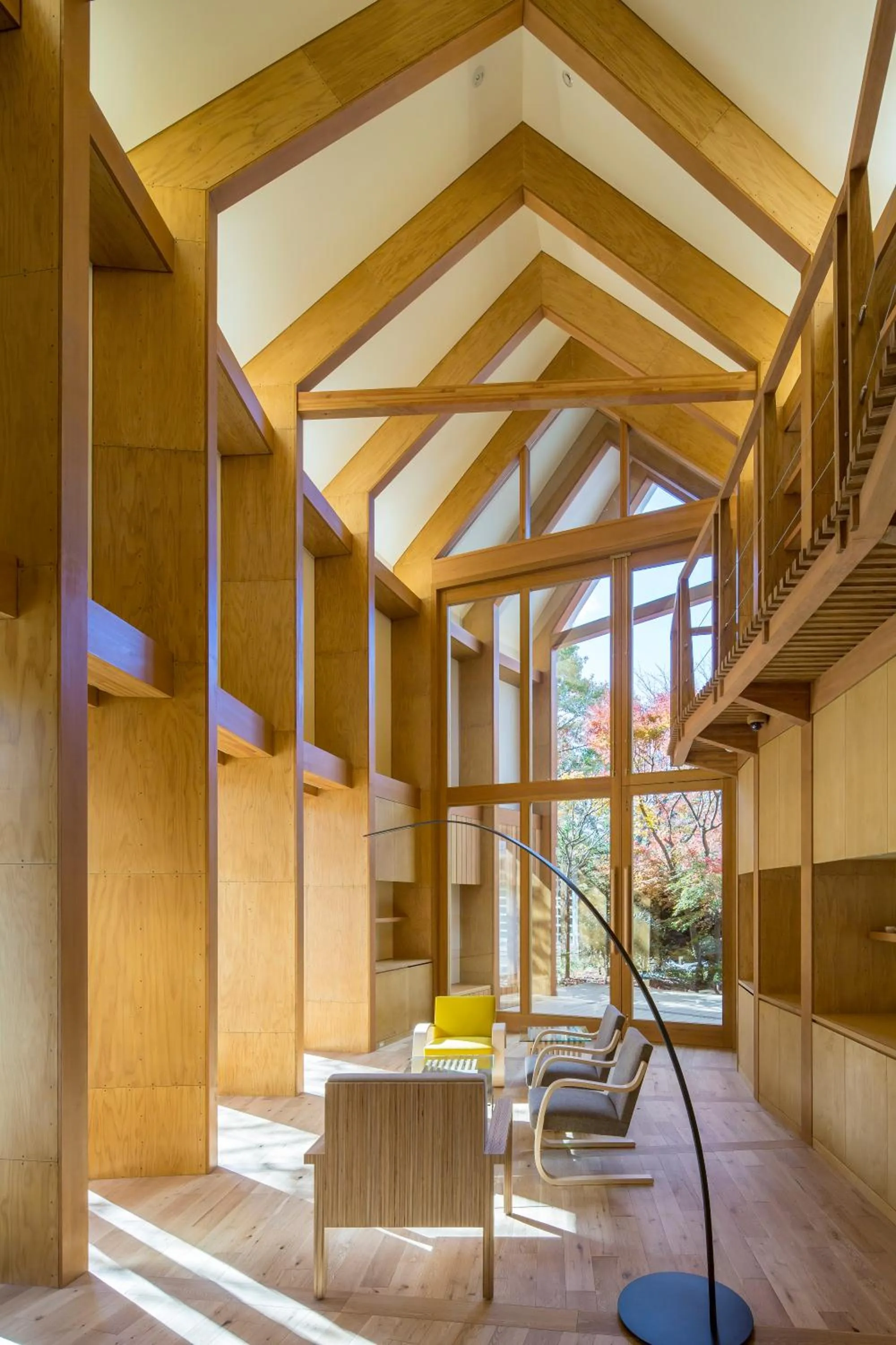 Living room in SHISHI-IWA HOUSE Karuizawa