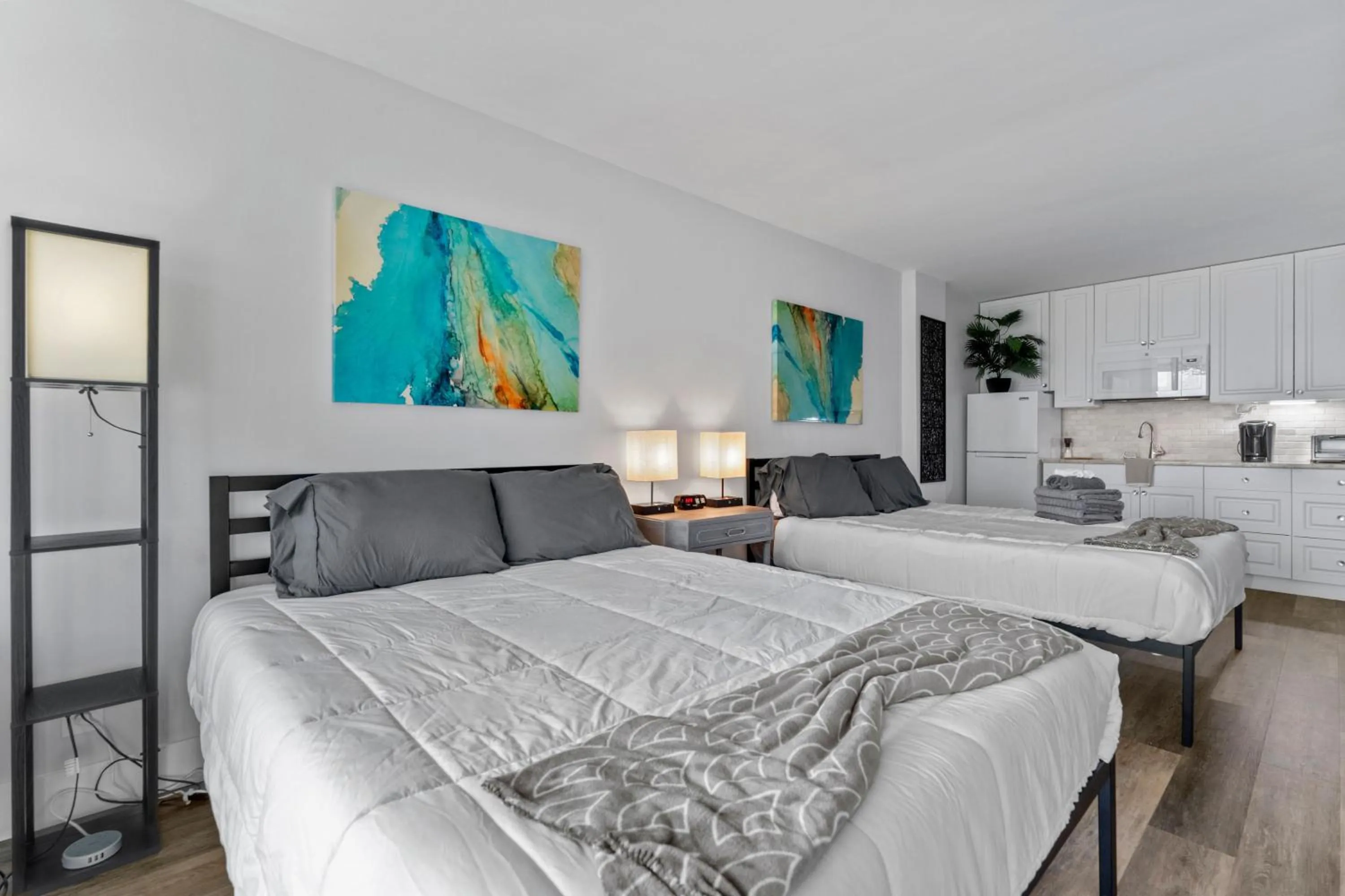 Bed in oceanside inn