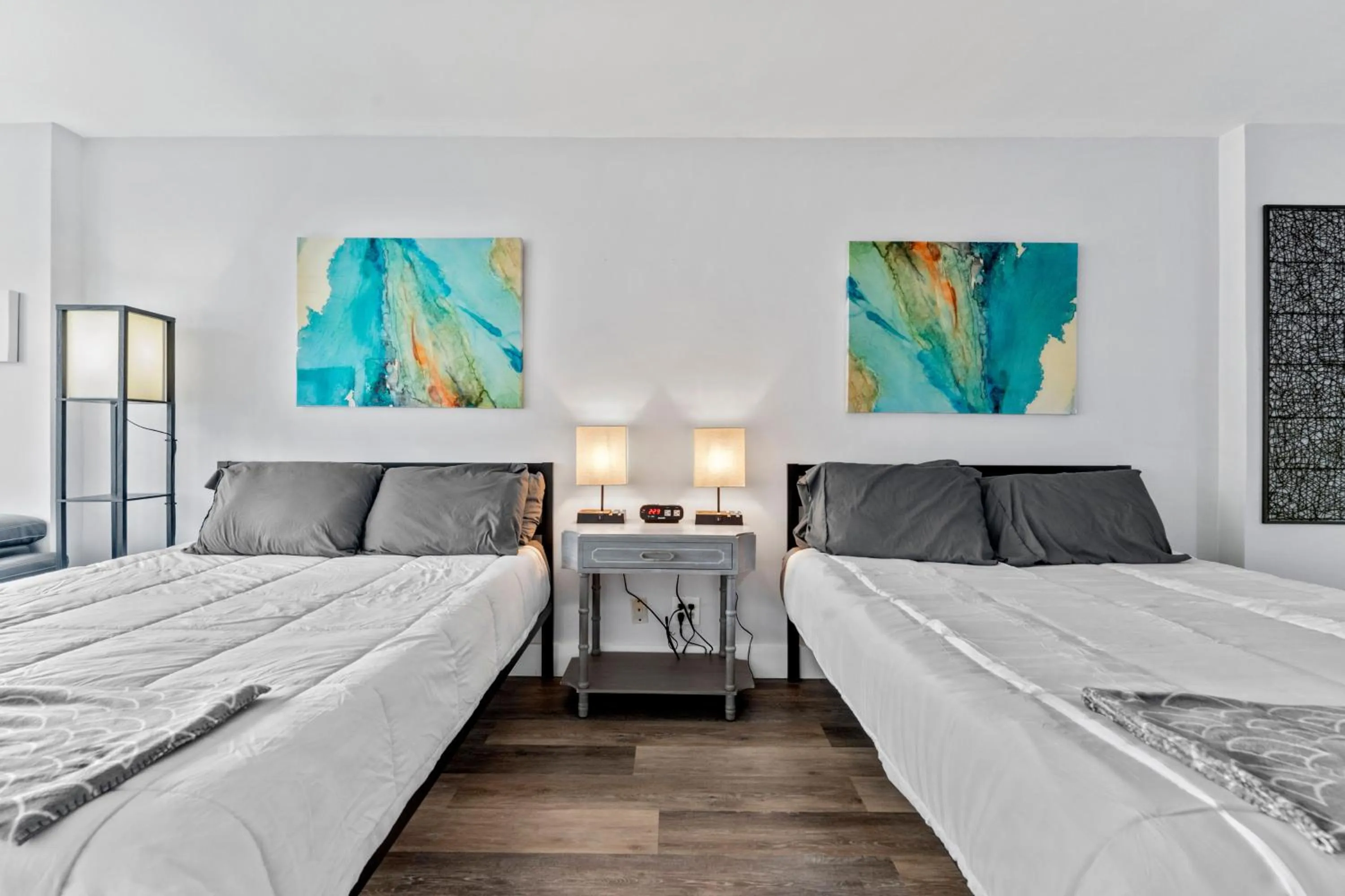 Bed in oceanside inn