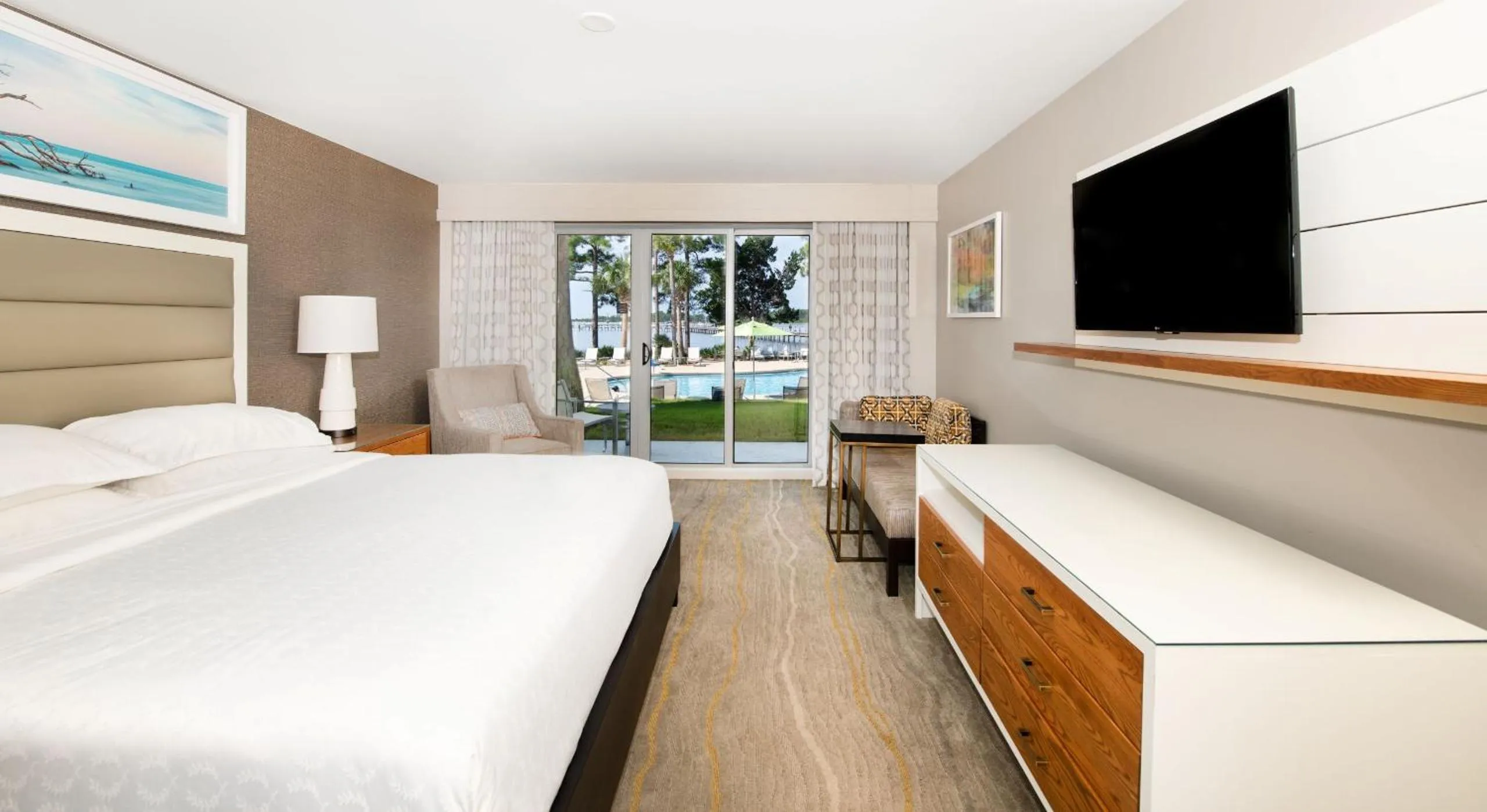 Bed in Bluegreen's Bayside Resort and Spa