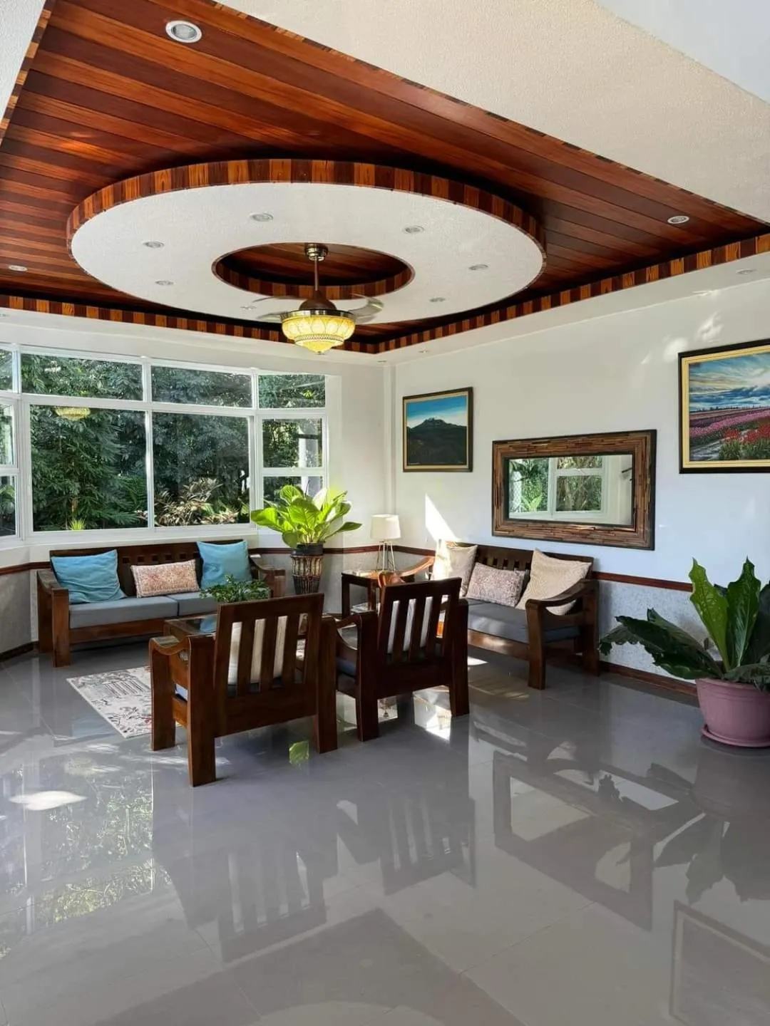 Seating area in Camiguin Lanzones Resort