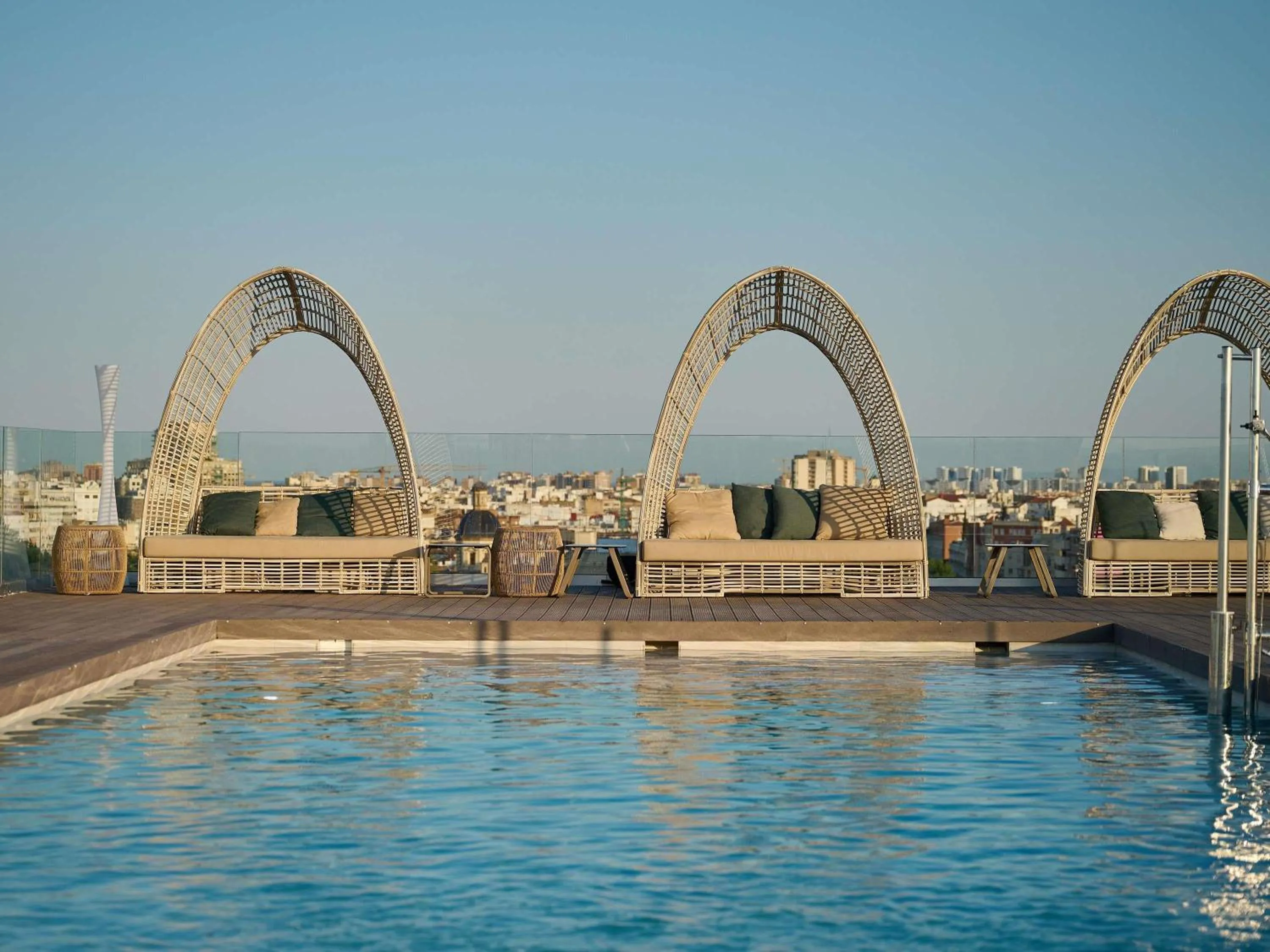 Pool view in Novotel Valencia Lavant