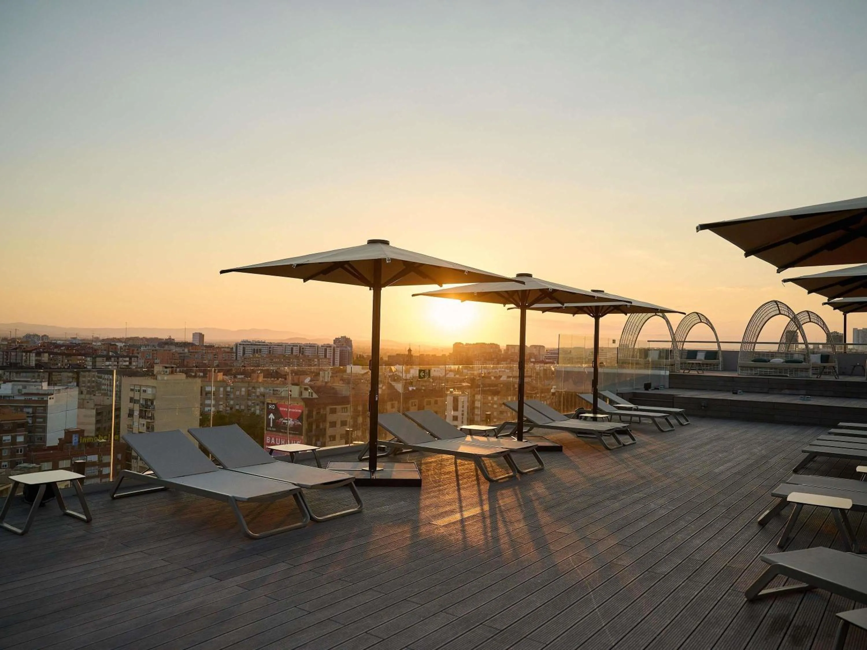 Pool view in Novotel Valencia Lavant