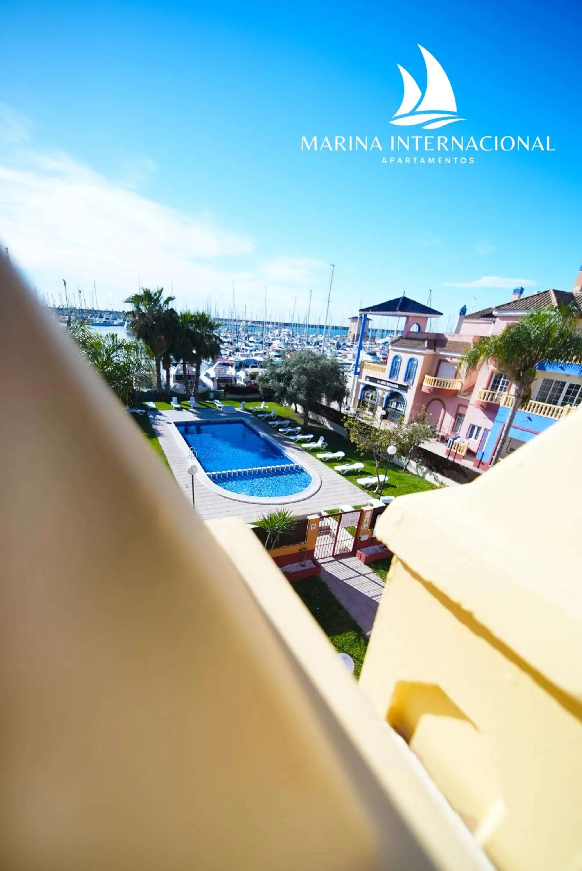 Pool view in Apartamentos Marina Internacional
