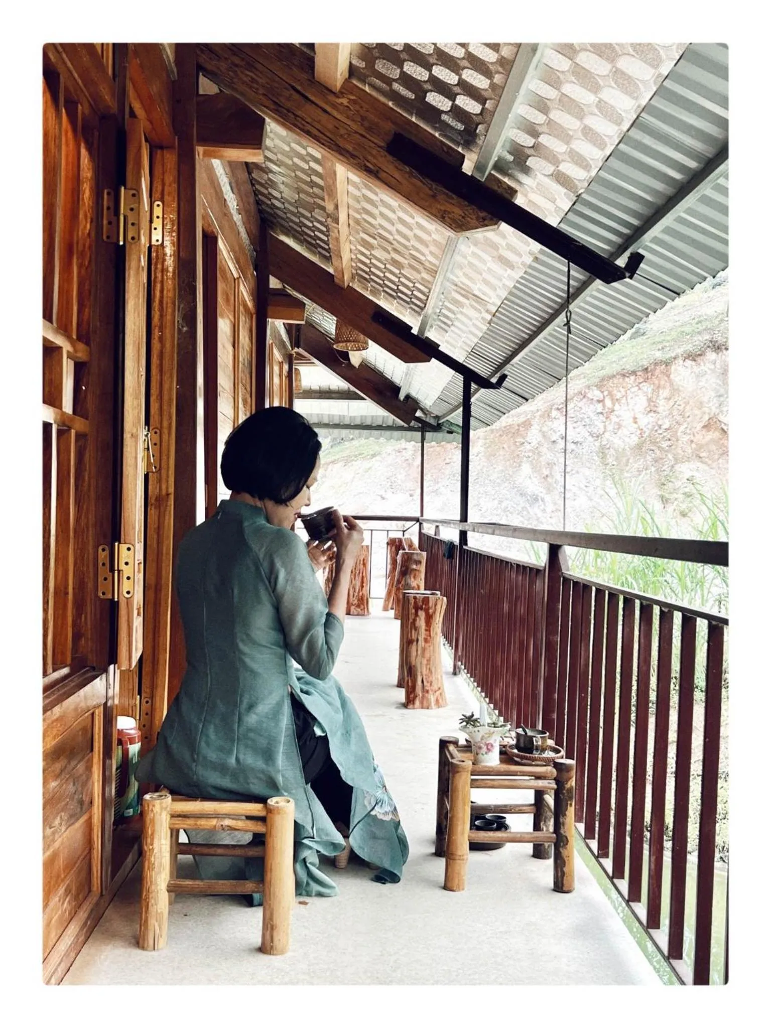 Seating area in Retreat Home Bản Dọi Mộc Châu