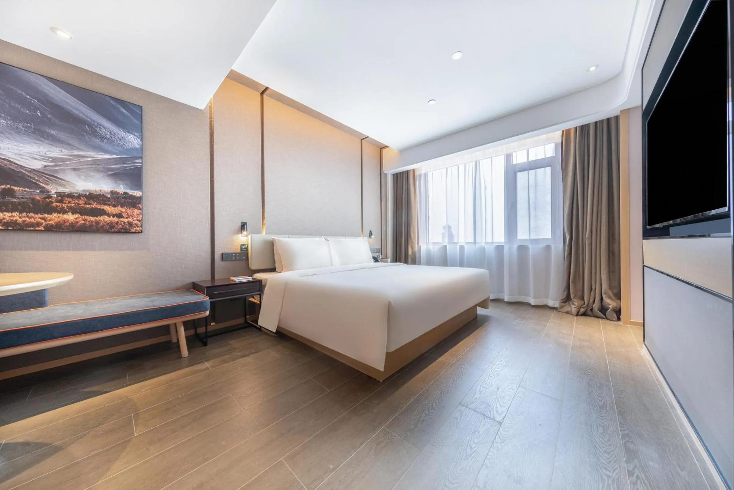 Bed in Atour Hotel Bohai International Plaza Binzhou