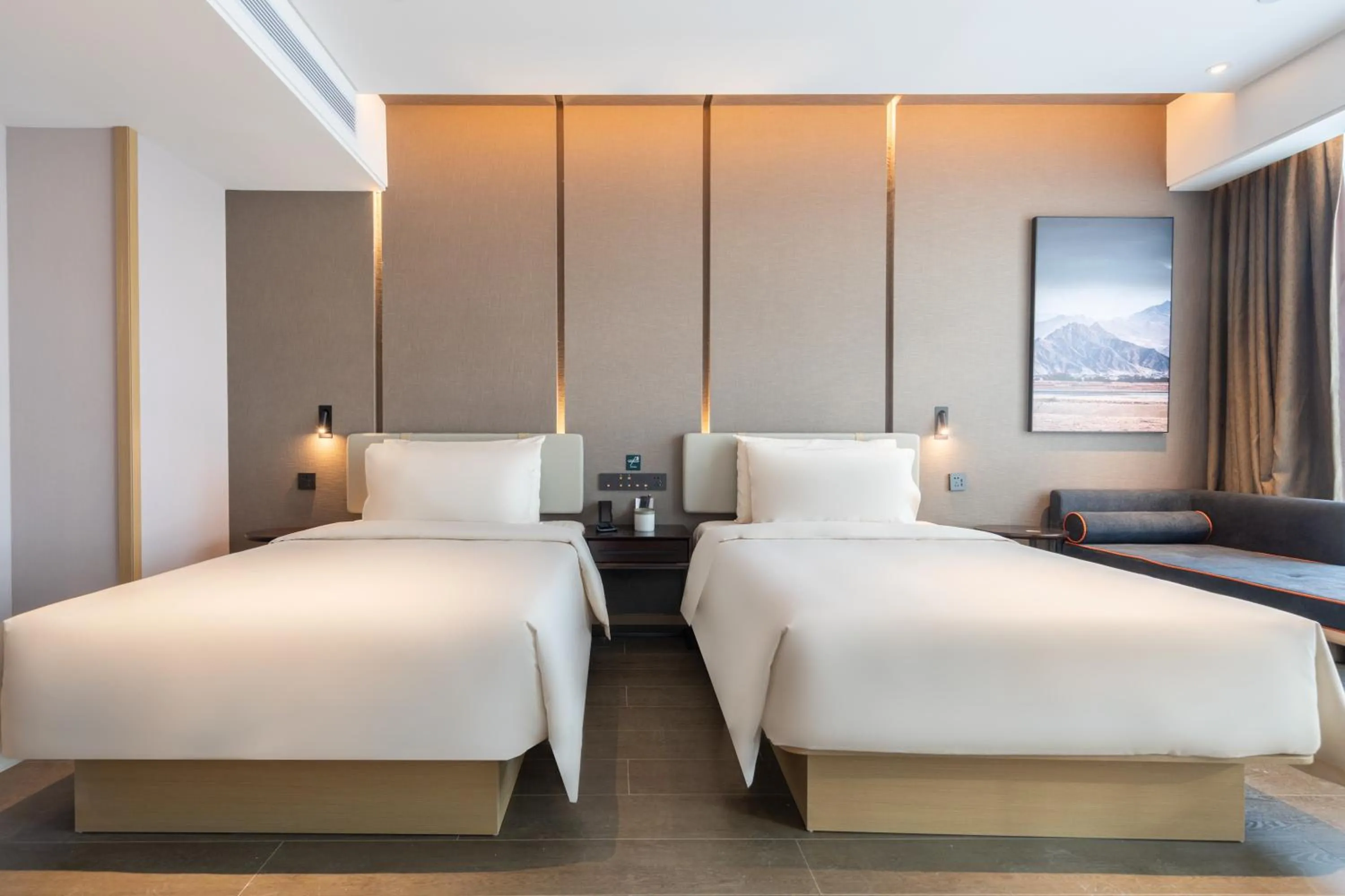 Bed in Atour Hotel Bohai International Plaza Binzhou