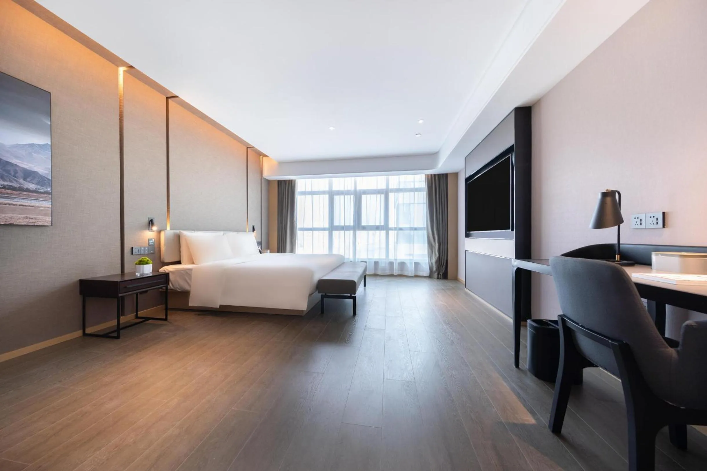Bed in Atour Hotel Bohai International Plaza Binzhou