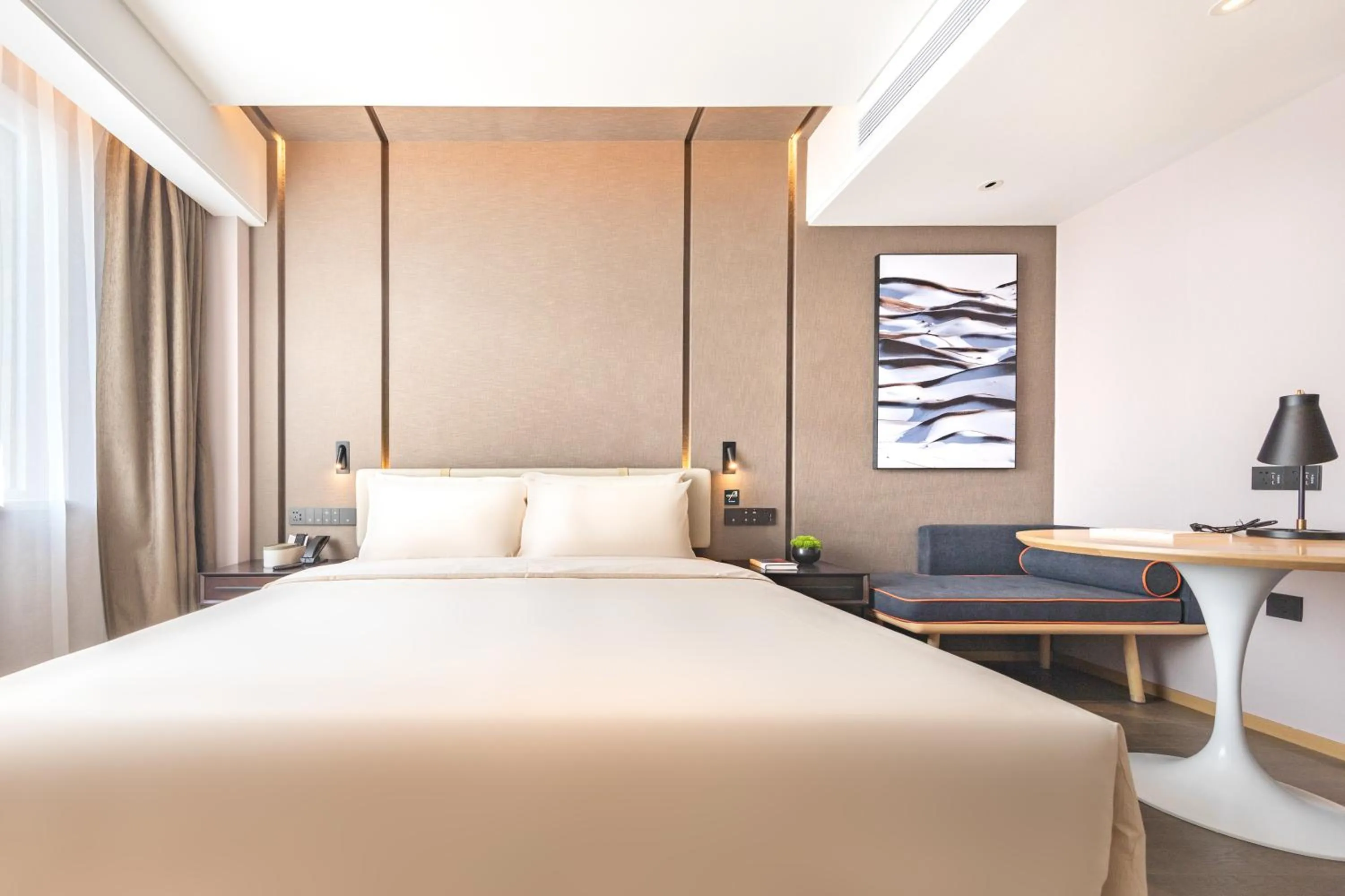 Bed in Atour Hotel Bohai International Plaza Binzhou