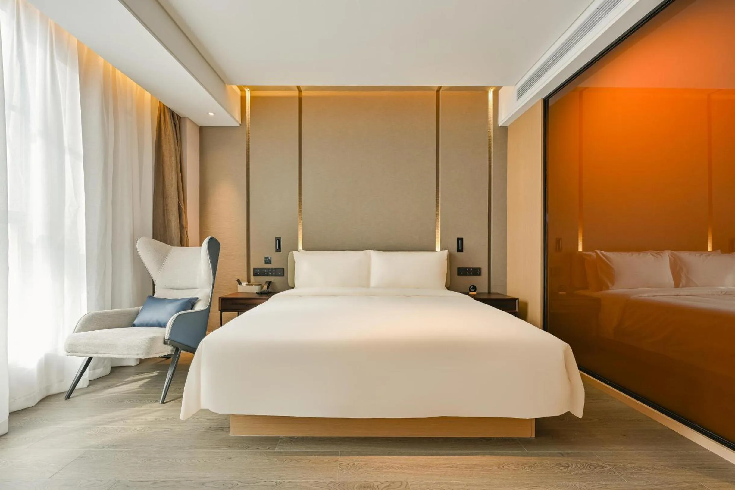 Bed in Atour Hotel Shanghai Songjiang Sports Center Free laundry service