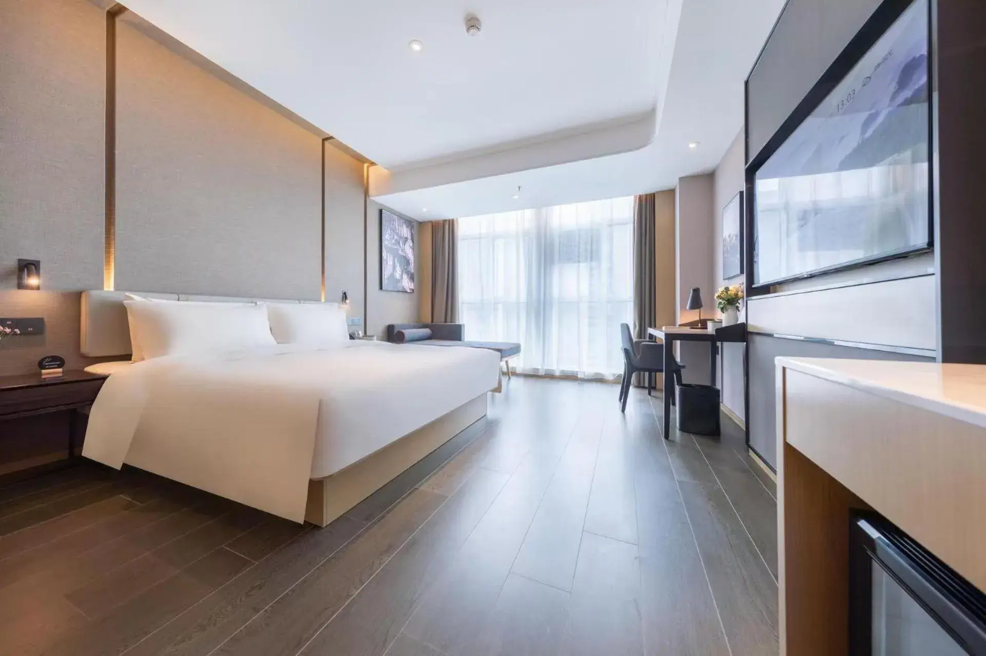 Bed in Atour Hotel Hefei Feidong High Speed Railway Station Bed in Atour Hotel Hefei Feidong High Speed Railway Station