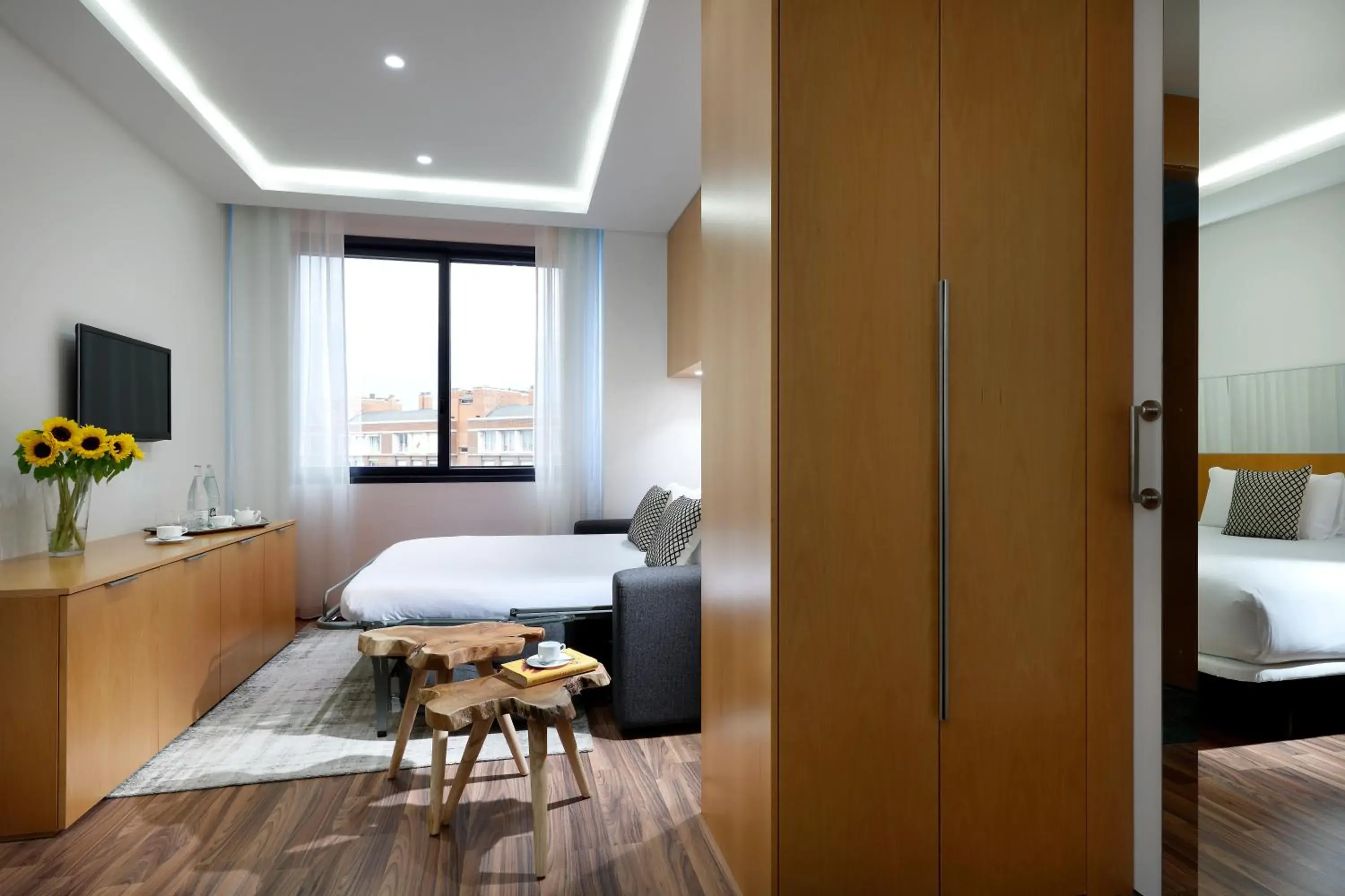 TV and multimedia, Bed in Hotel SB Icaria TV and multimedia, Bed in Hotel SB Icaria