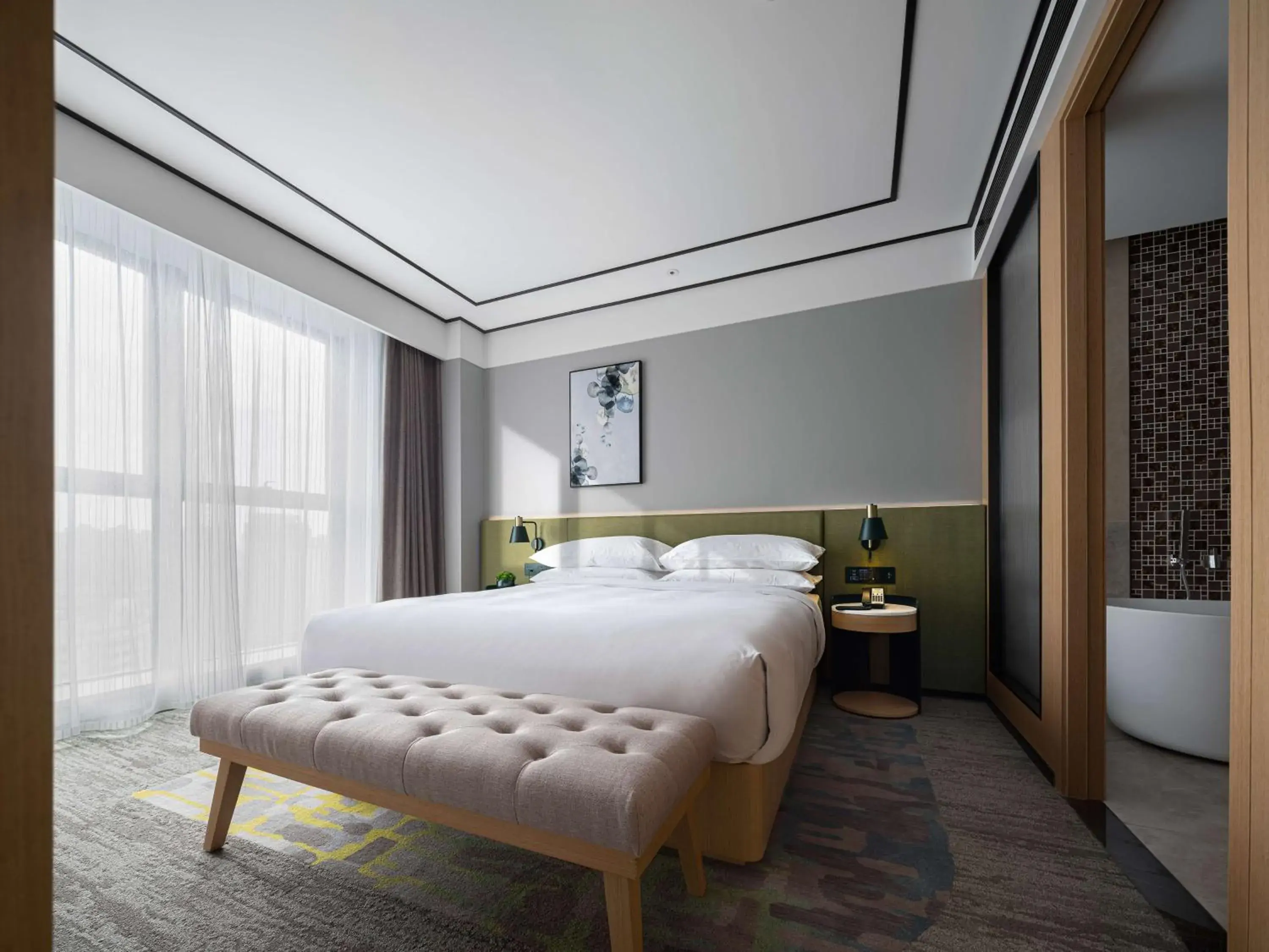 Bed in Hilton Garden Inn Changsha Yuelu Bed in Hilton Garden Inn Changsha Yuelu