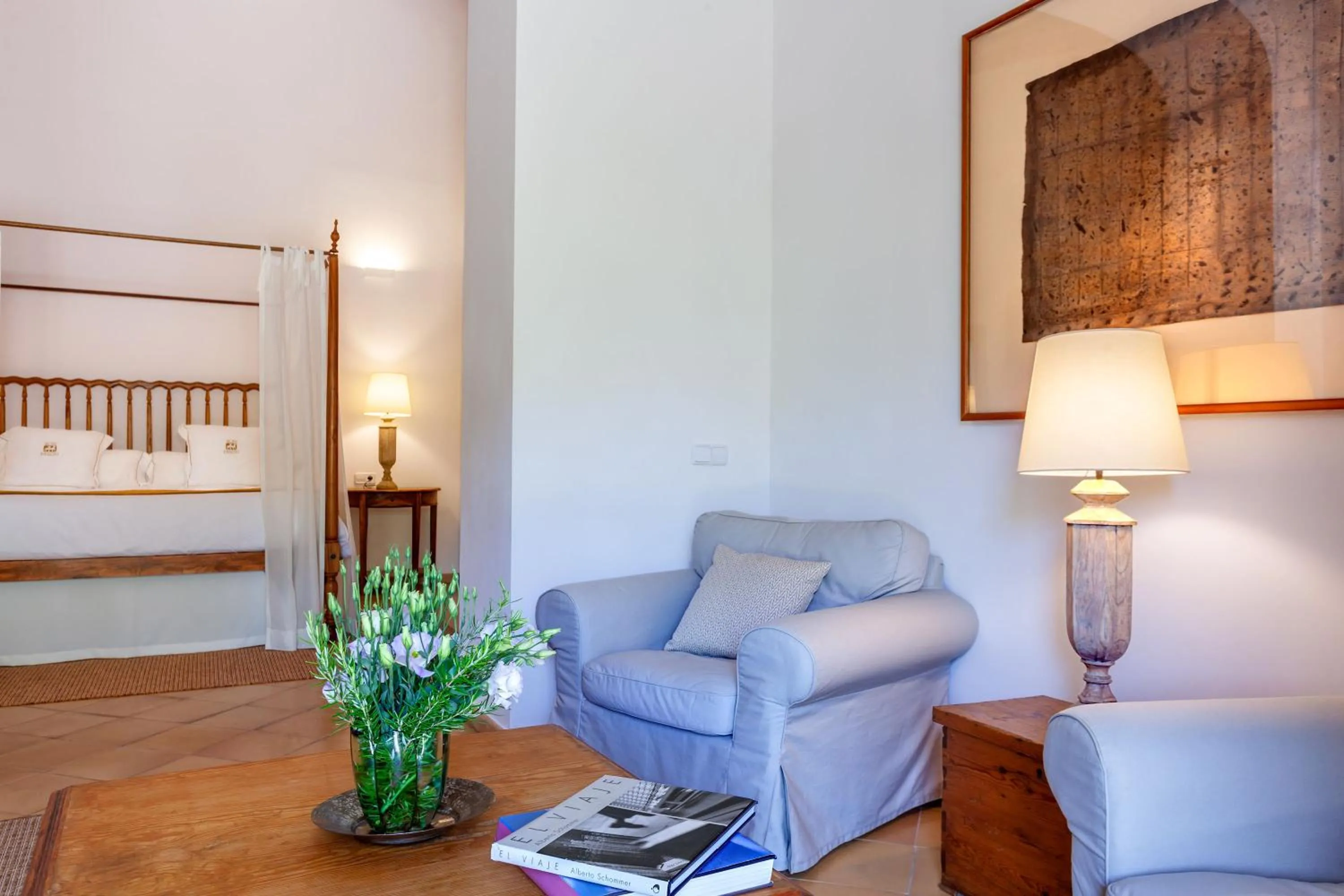 Seating area, Bed in Finca Hotel Son Palou