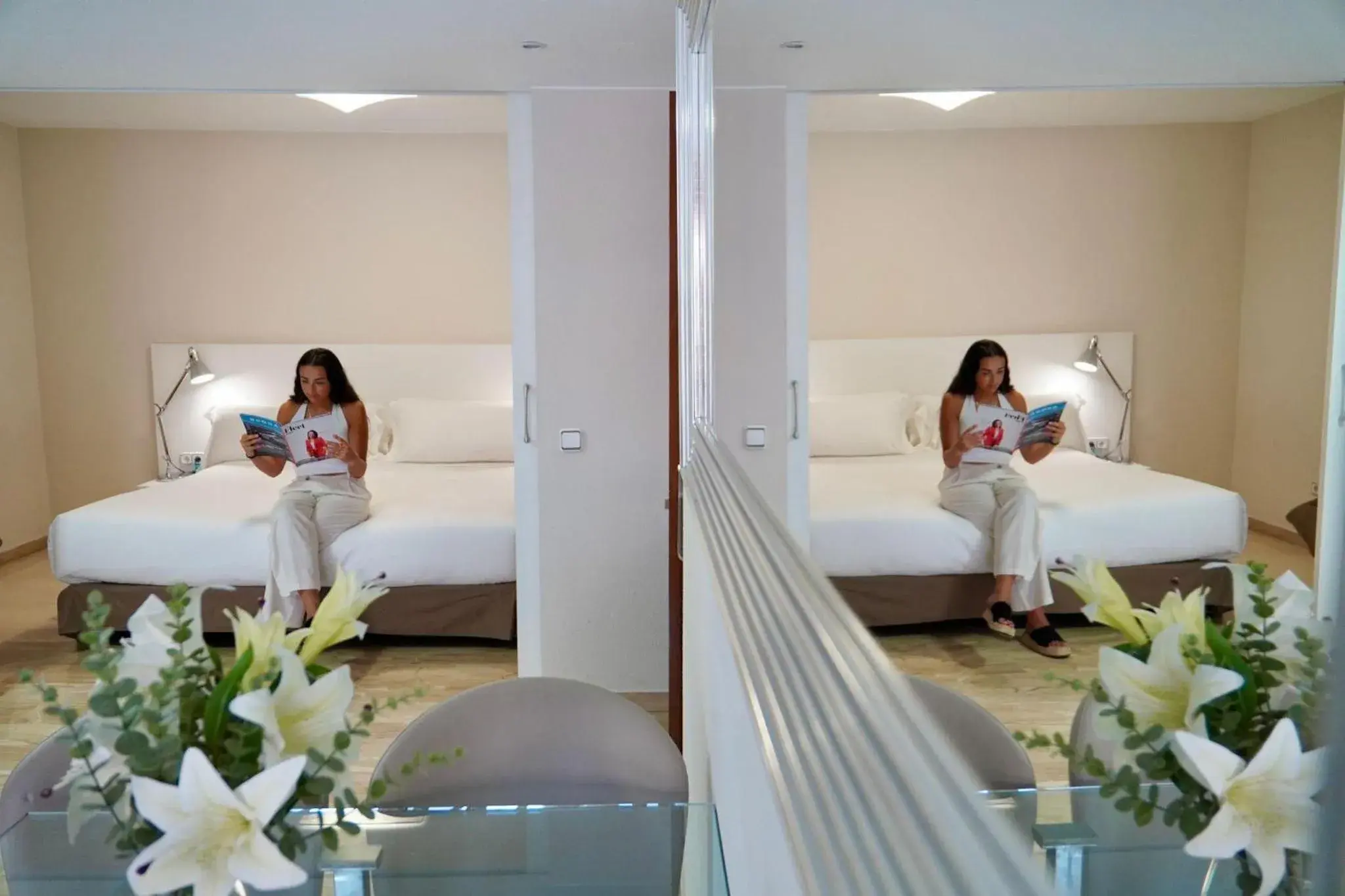 Bedroom, Bed in Aparthotel Los Girasoles Bedroom, Bed in Aparthotel Los Girasoles