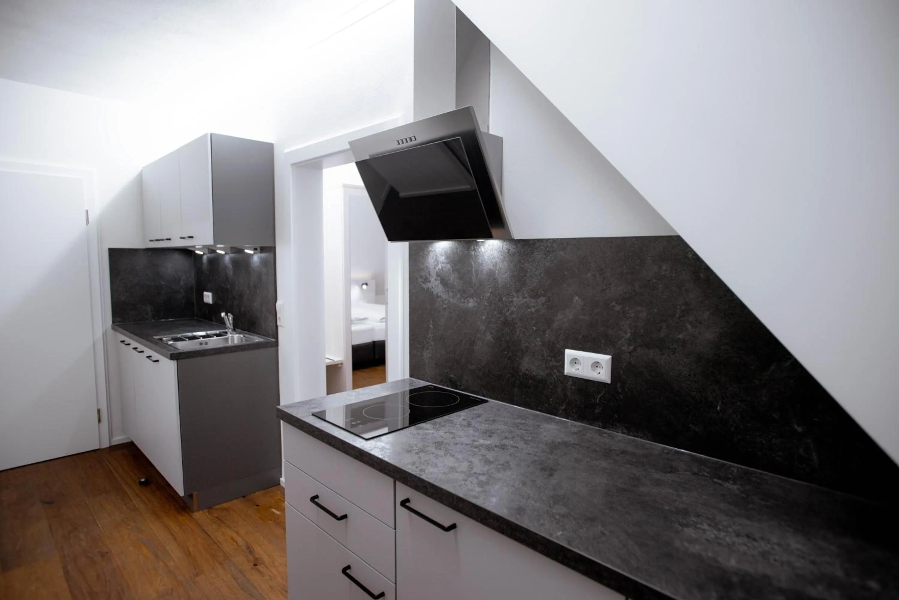 Kitchen or kitchenette in Reos Hotel Wangen
