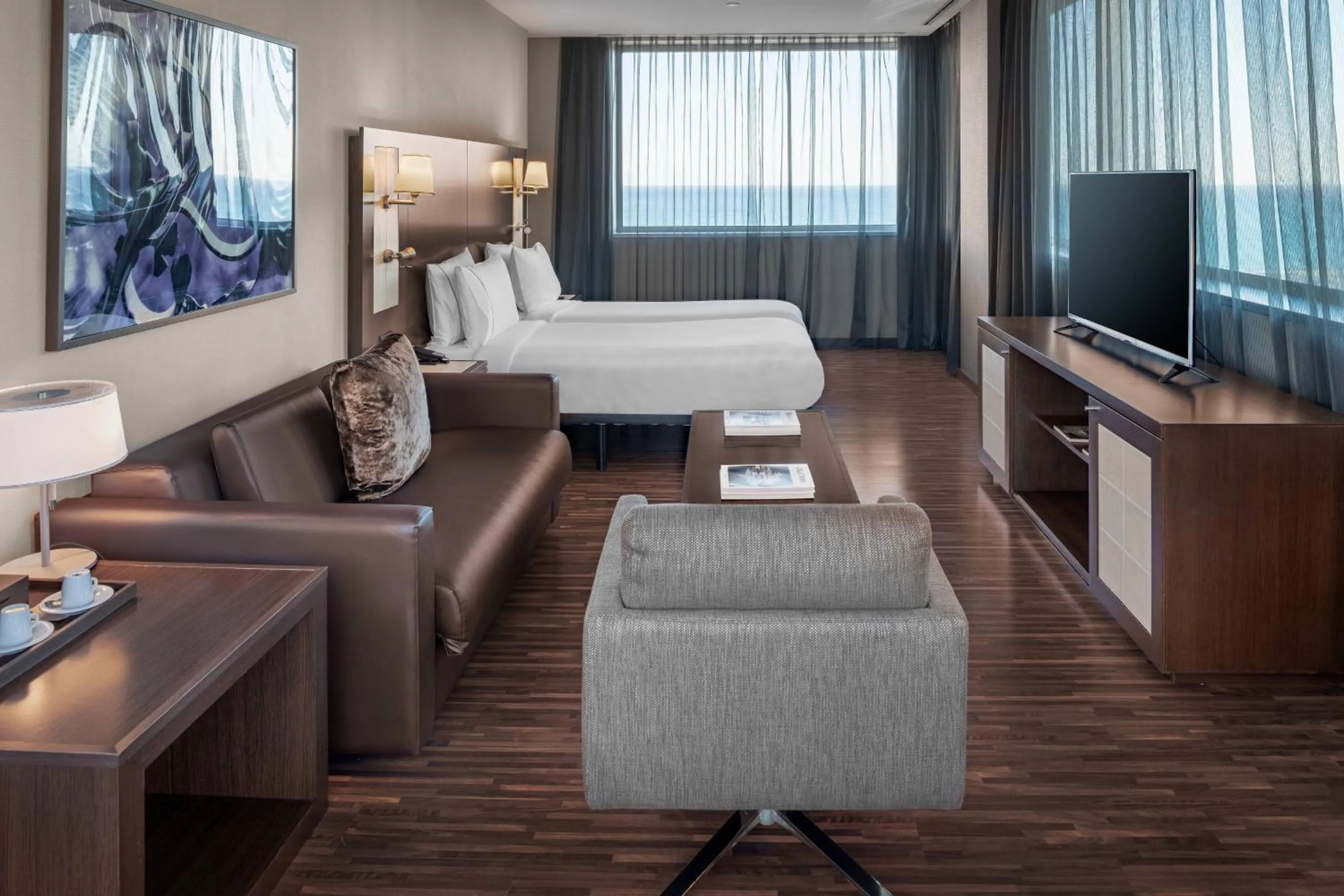 Bedroom, Bed in AC Hotel Barcelona Fórum by Marriott