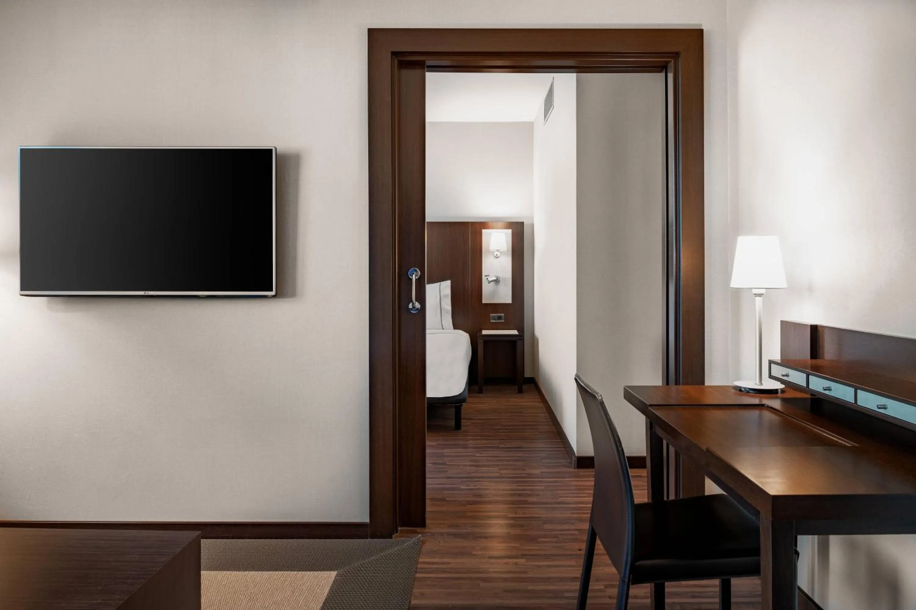 Photo of the whole room, Bed in AC Hotel Barcelona Fórum by Marriott