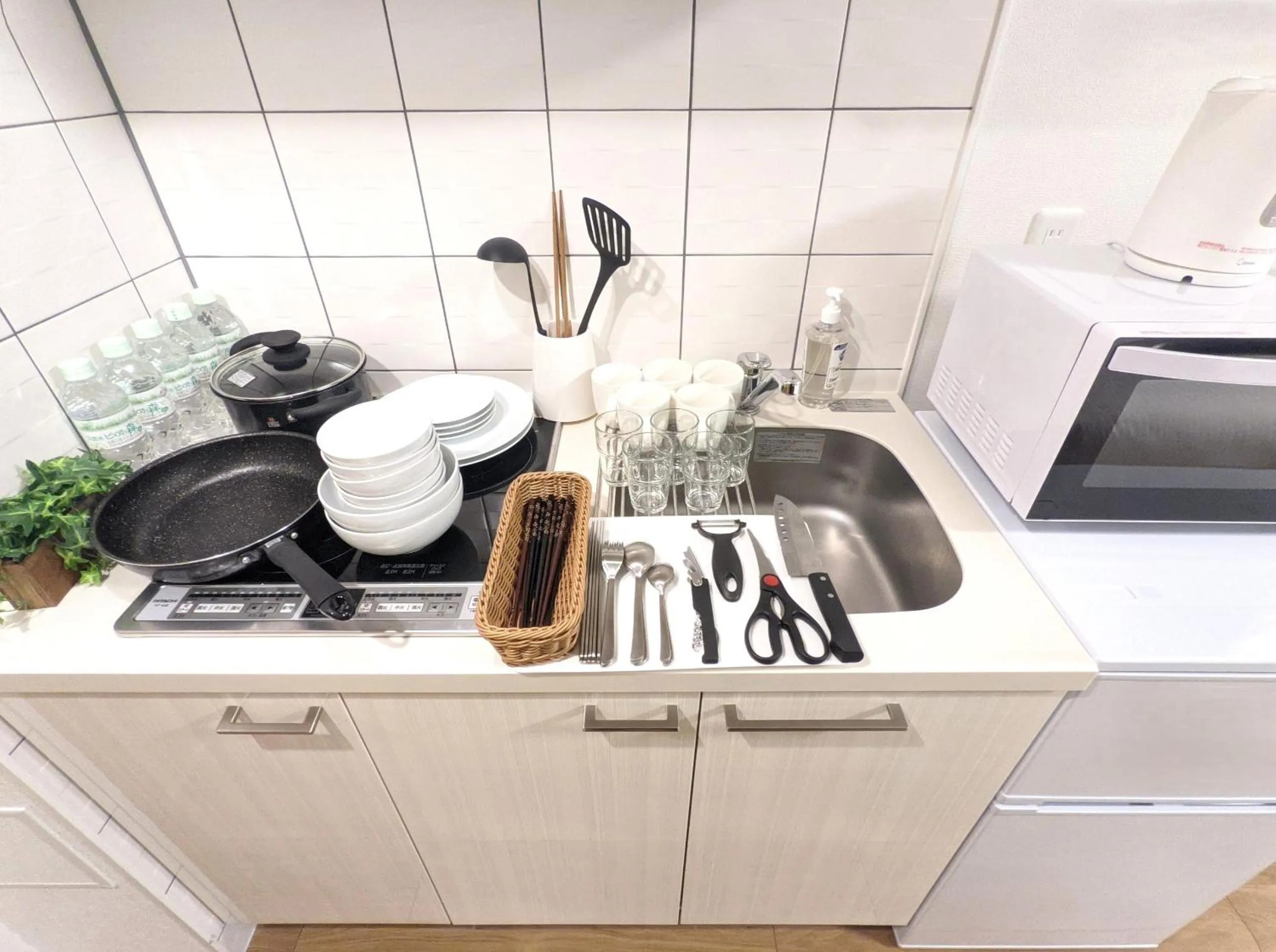 Kitchen or kitchenette in ESLEAD HOTEL Namba Ebisu West