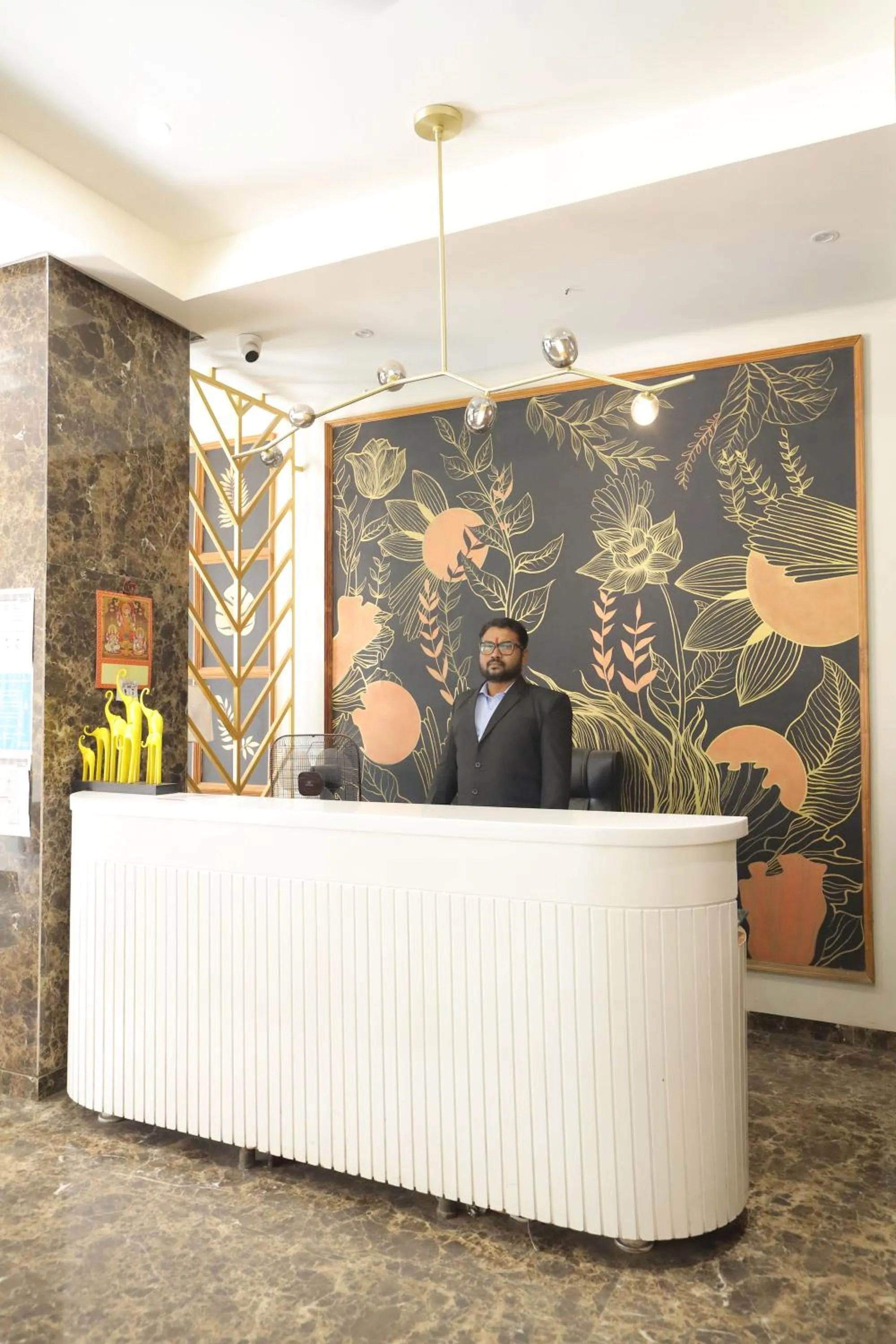 Lobby or reception in Hotel Sudarshan Palace