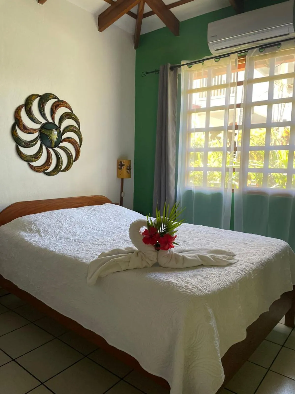 Bed in Cabinas El Colibri, Apart Hotel