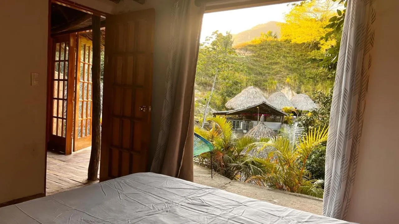 Bed in Tawaca Ecohotel