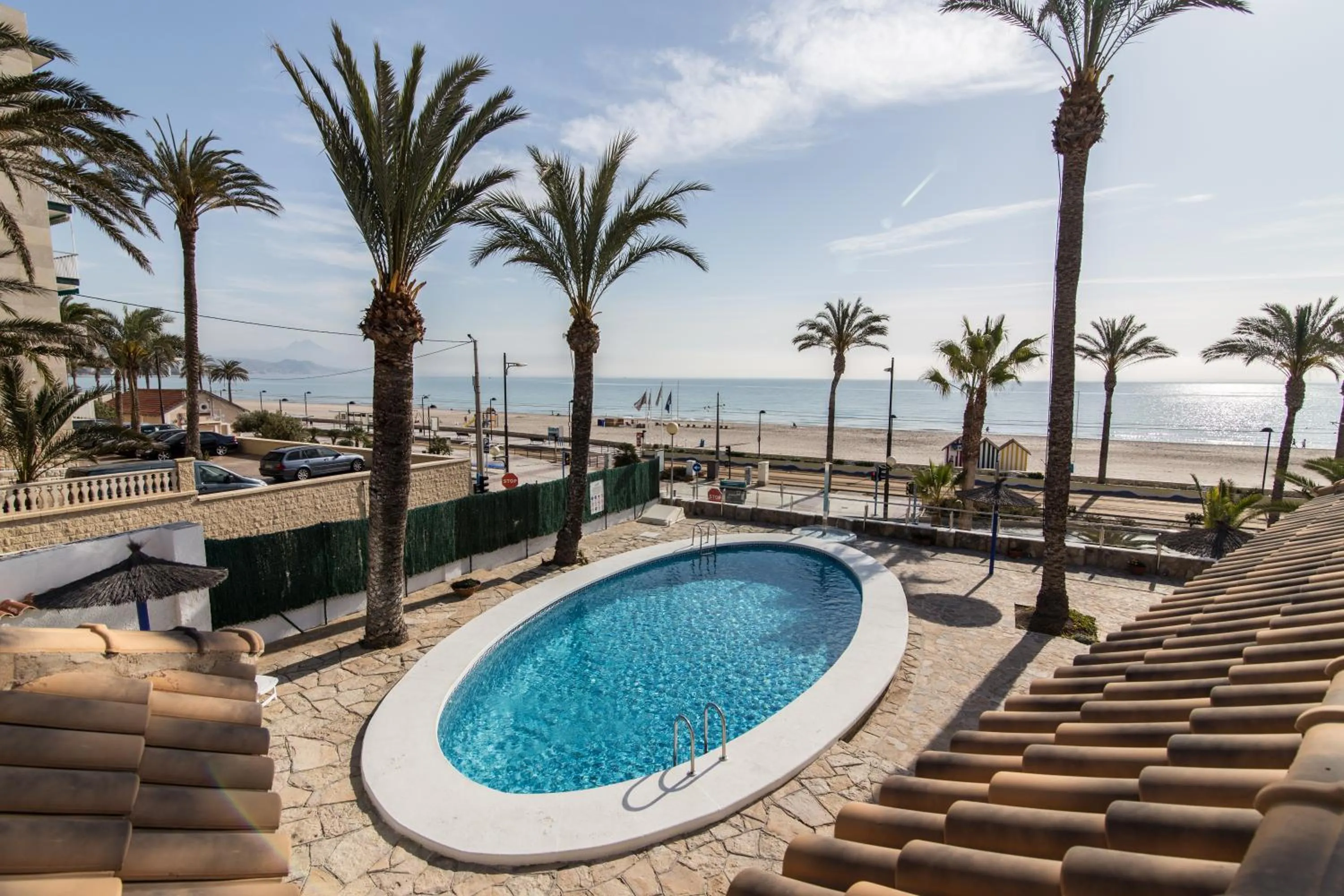 Pool view in Hostal San Juan