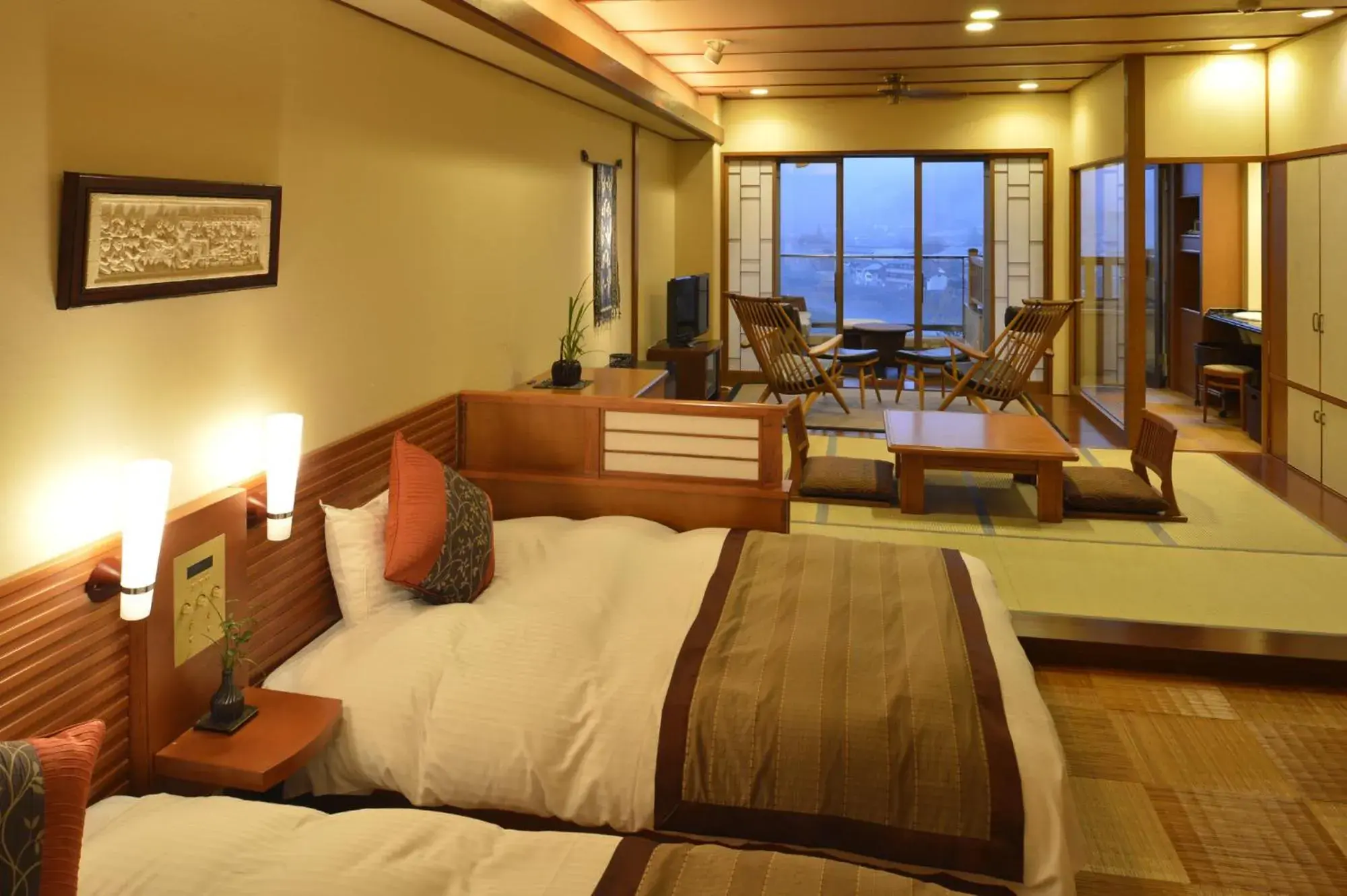 Bed in Ryokan Ayu no Sato Bed in Ryokan Ayu no Sato