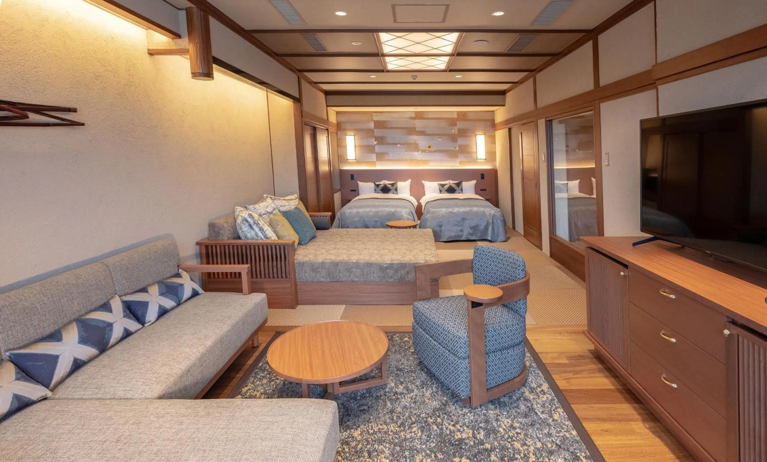 Bed in Ryokan Ayu no Sato