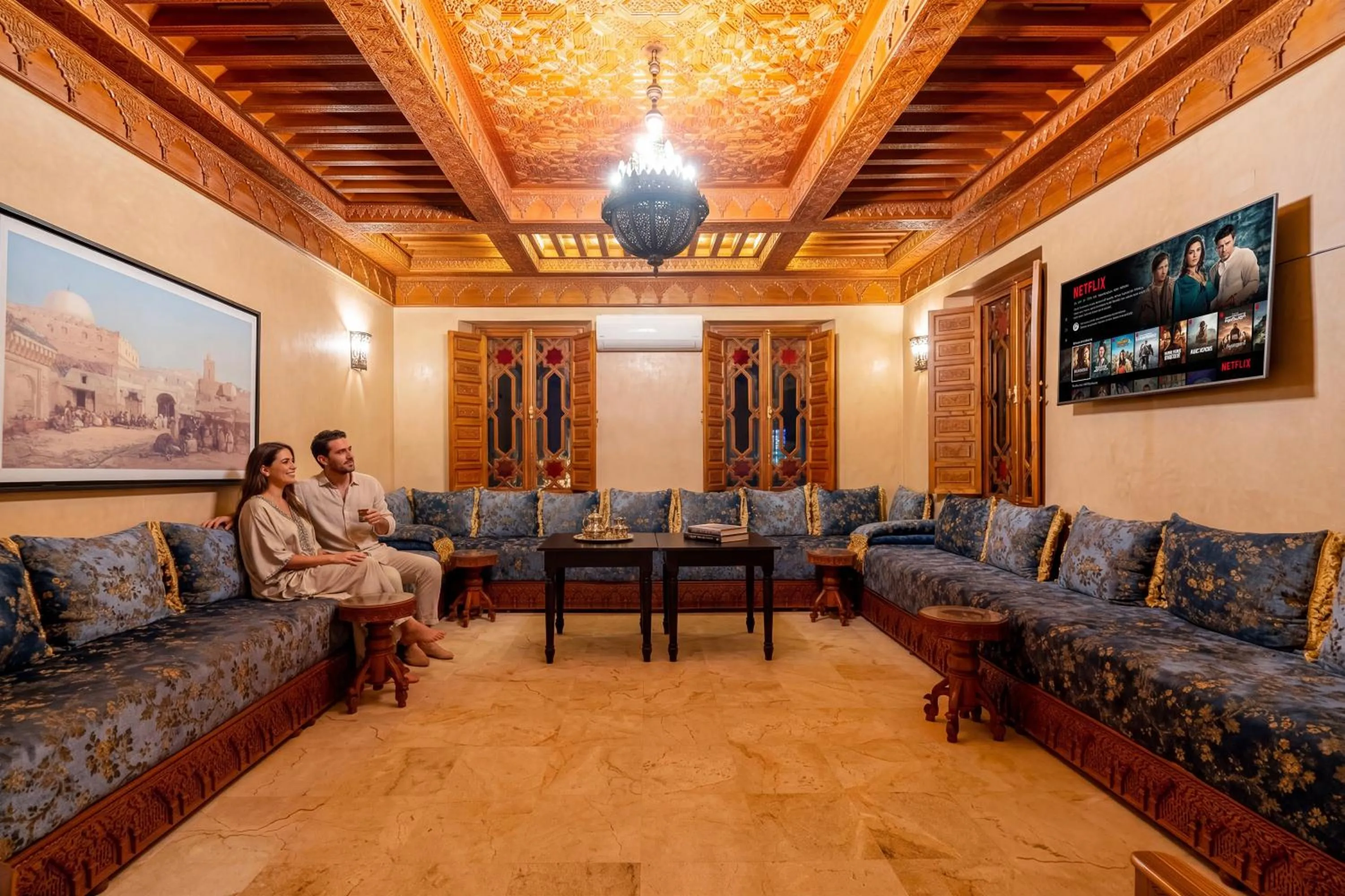Communal lounge/ TV room in Taj Sofia & Spa Luxury Private Villa