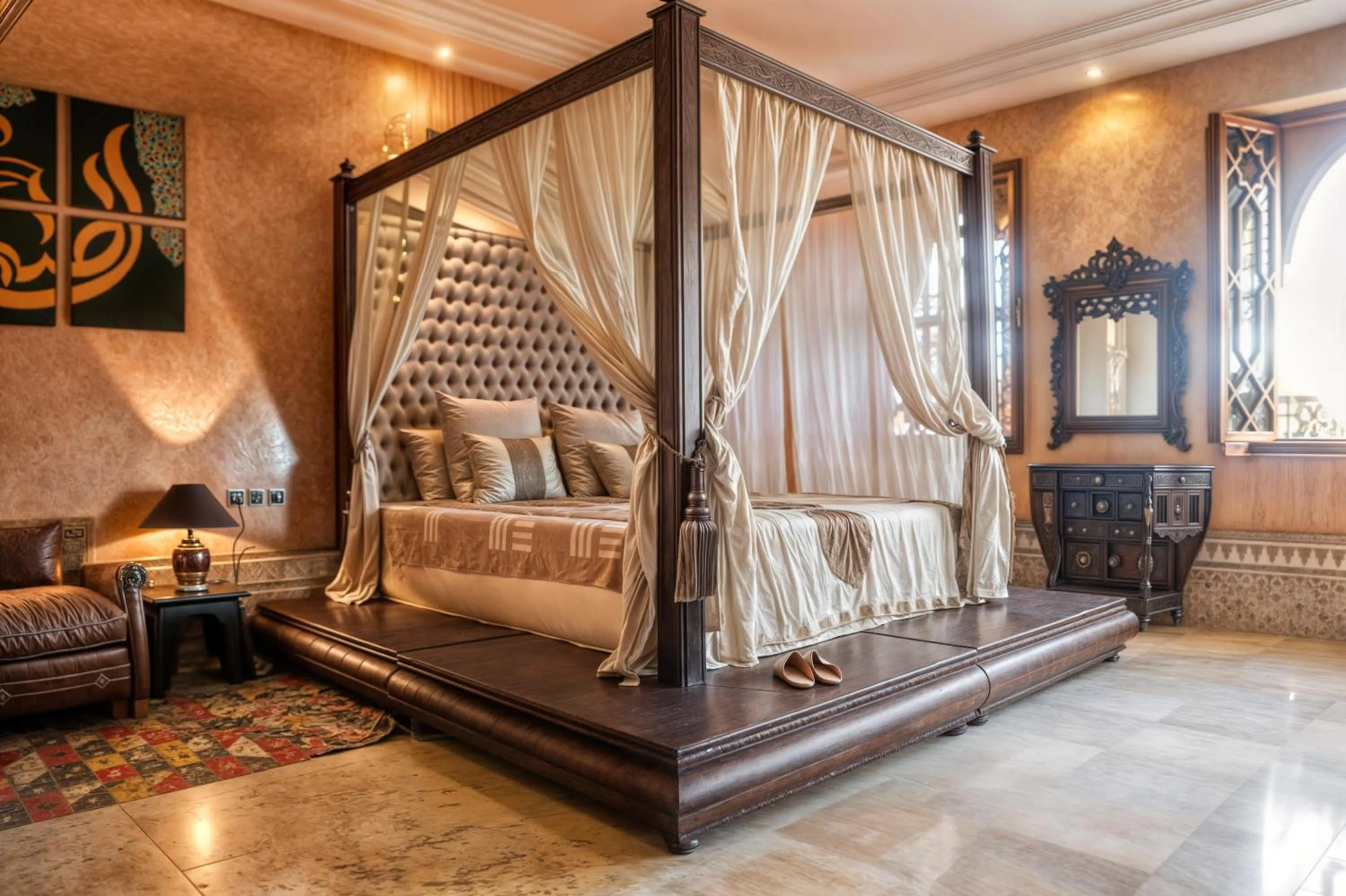 Bed in Taj Sofia & Spa Luxury Private Villa