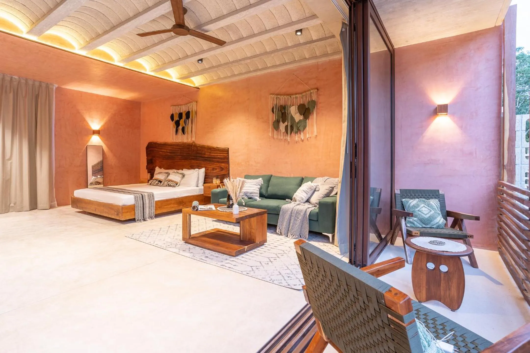 Living room, Bed in Entorno Tulum - Luxury Villas