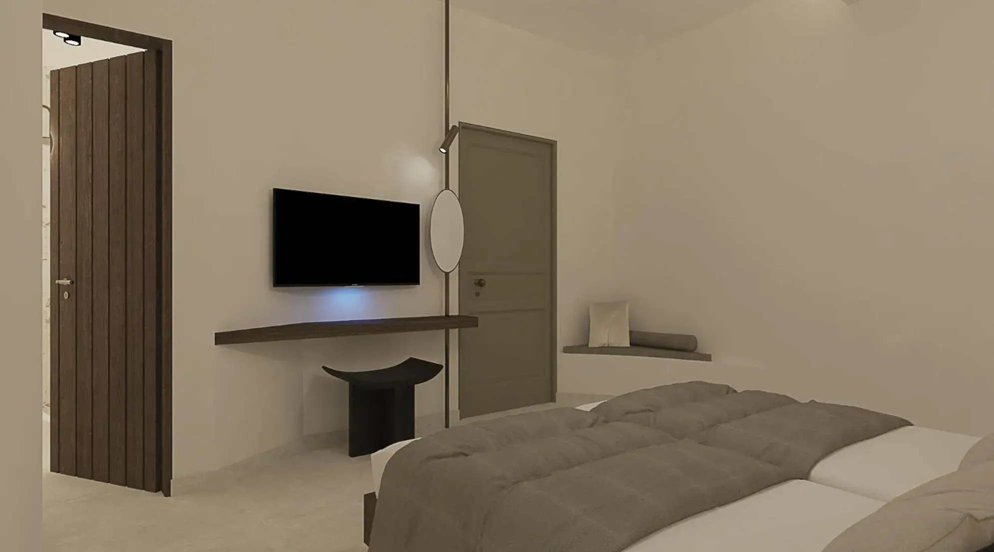 Bed in Athiri Santorini Hotel Bed in Athiri Santorini Hotel