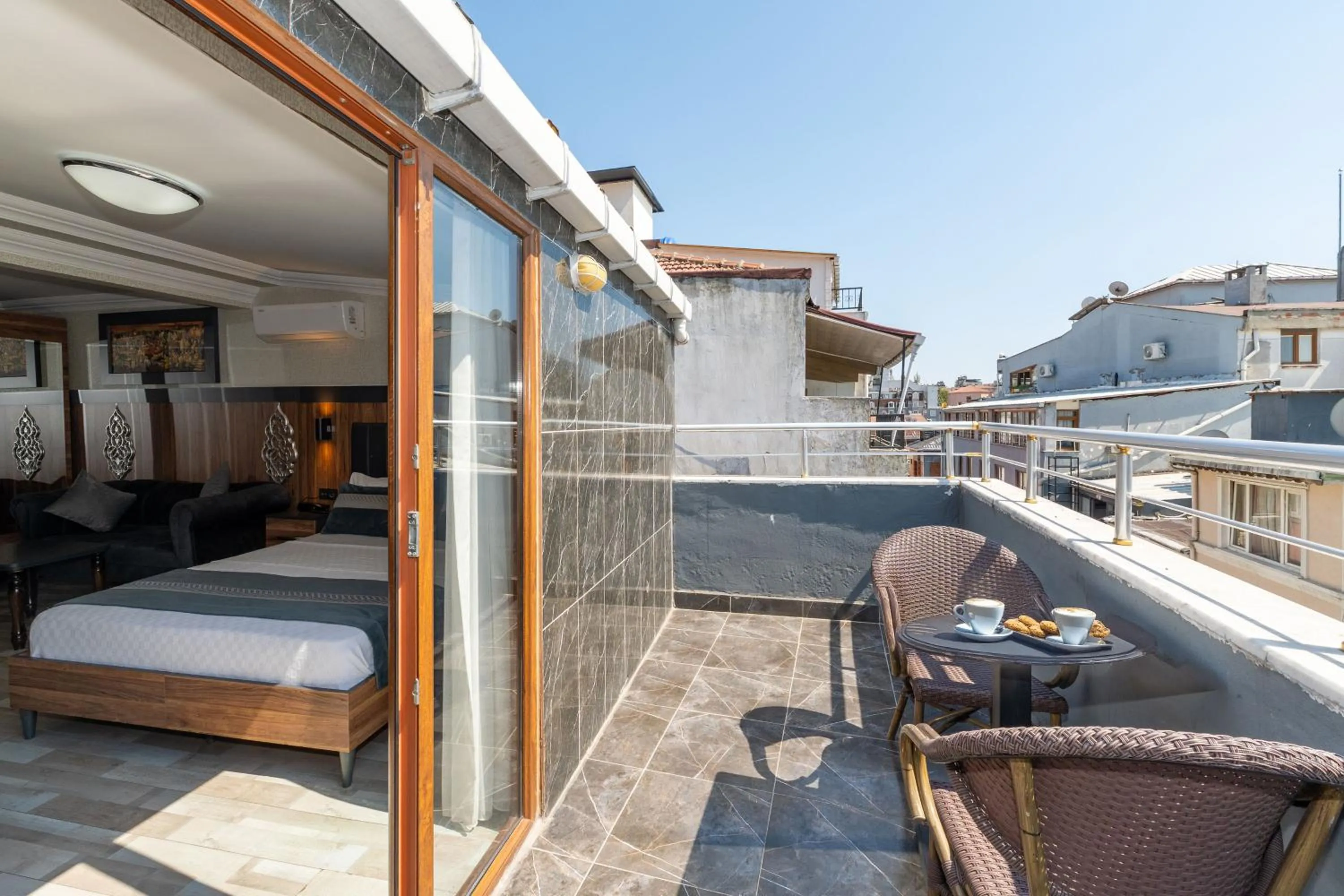 Bed in La Serena Taxim Hotel