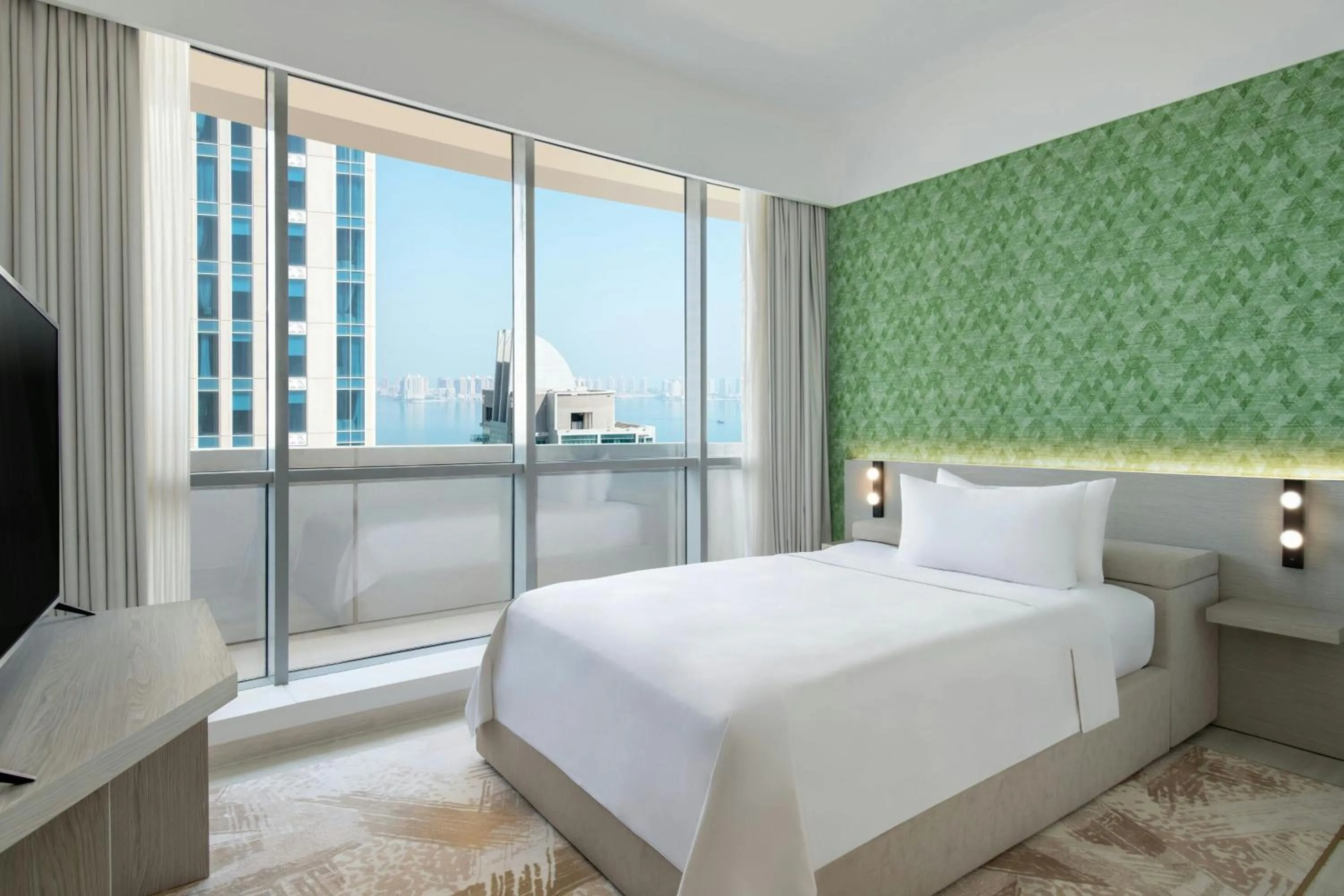 Bedroom, Bed in Element by Westin West Bay Doha