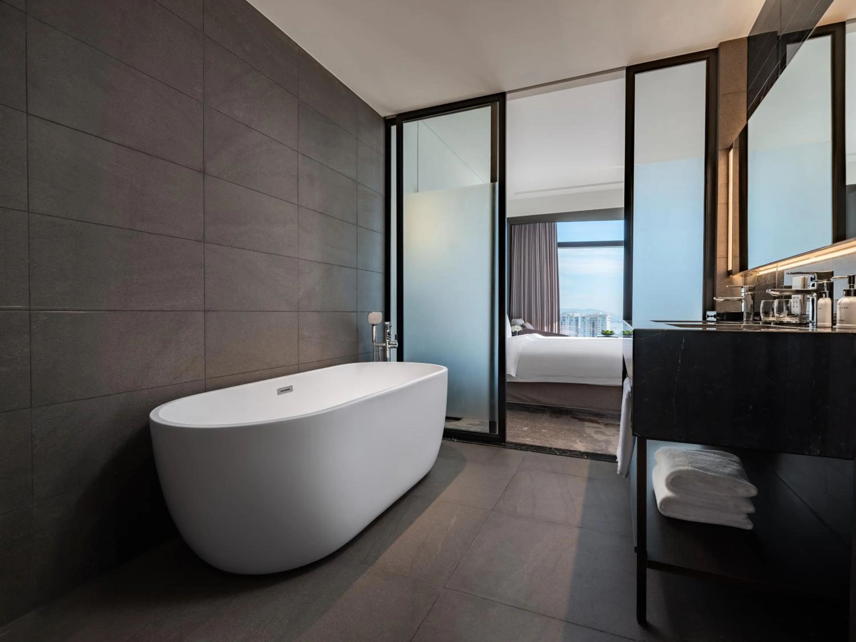 Bathroom, Bed in Crowne Plaza Danang City Centre by IHG