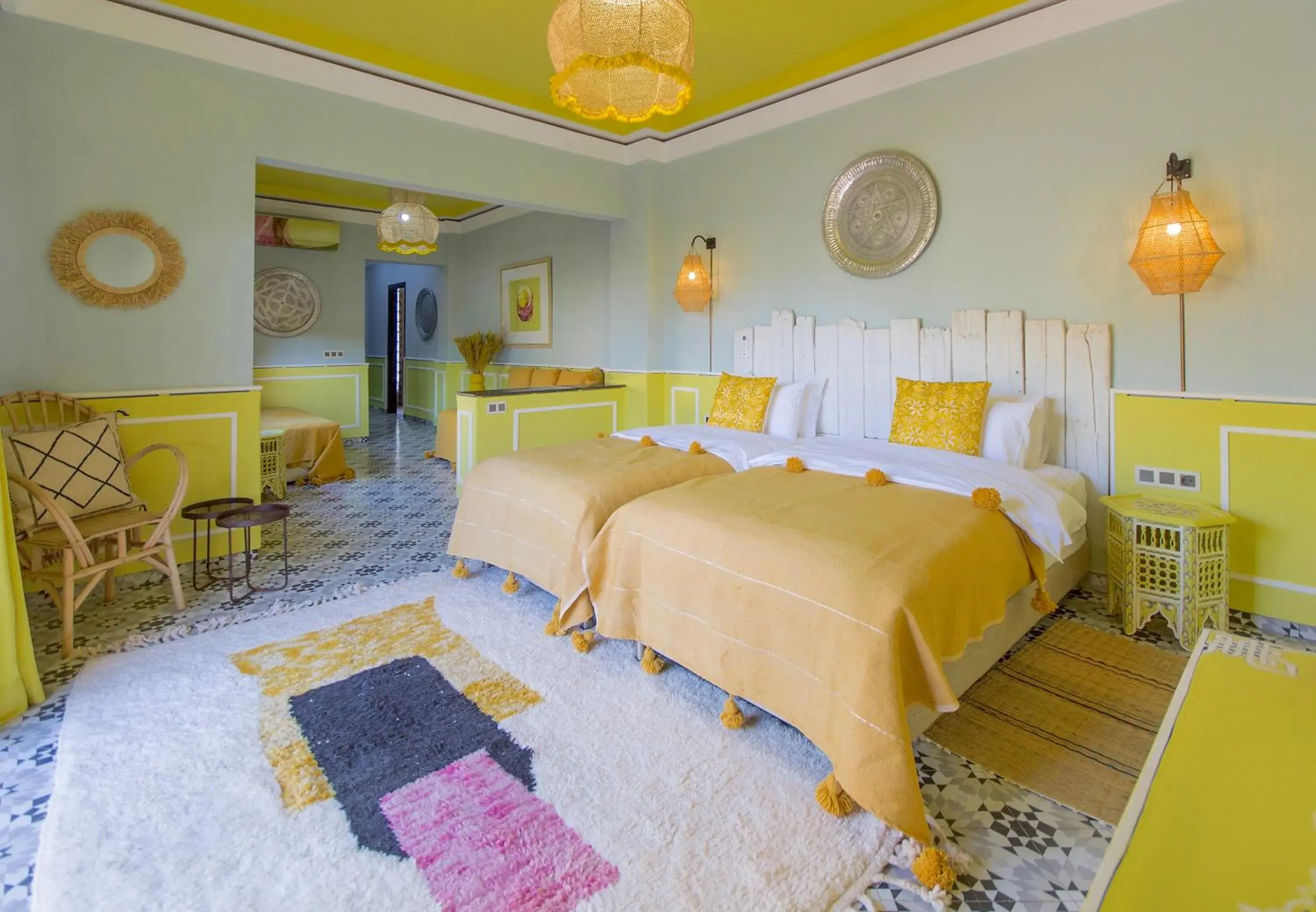 Quadruple Room with Garden View in Maison Daouia Quadruple Room with Garden View in Maison Daouia