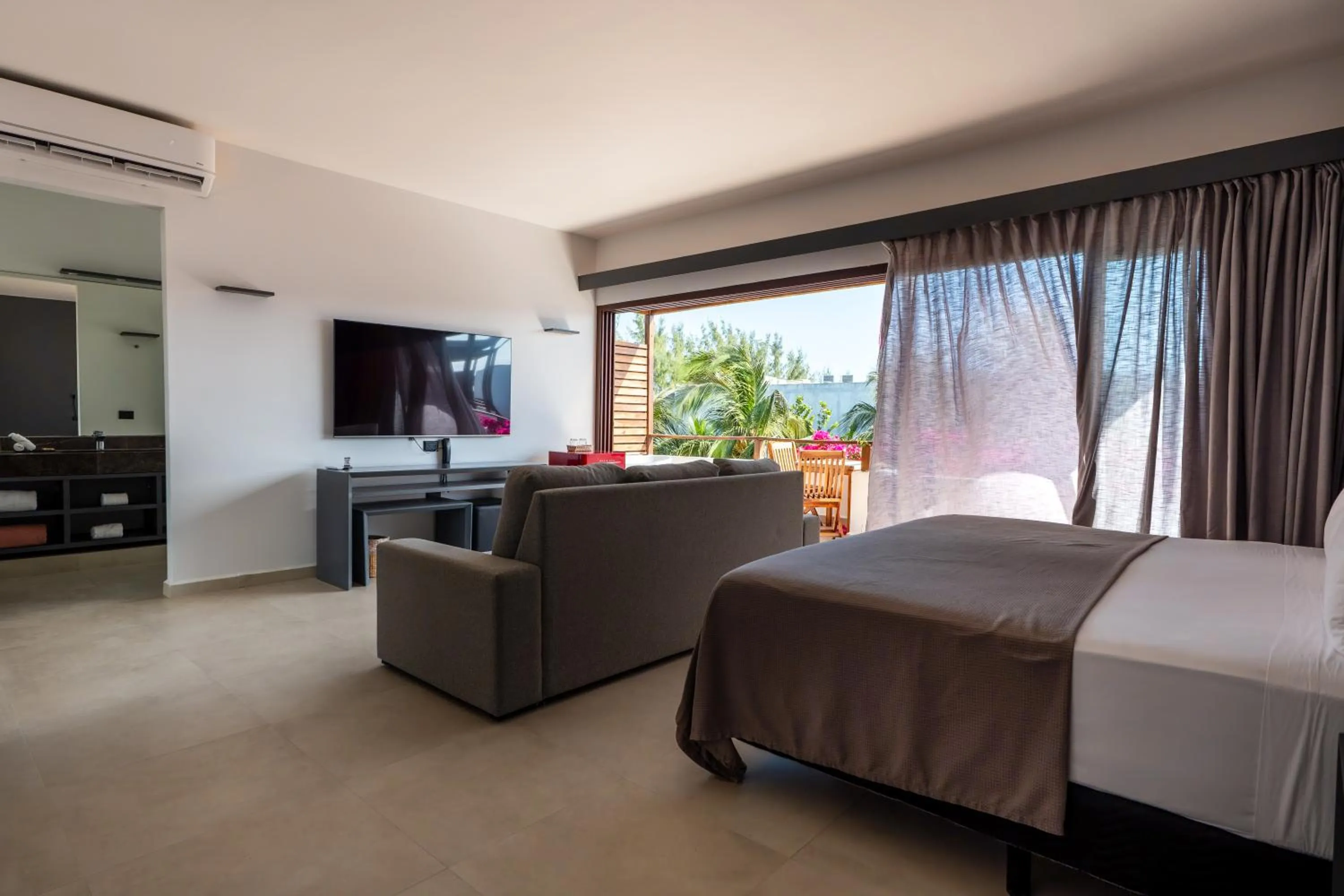 Bed in My Blue Hotel Holbox