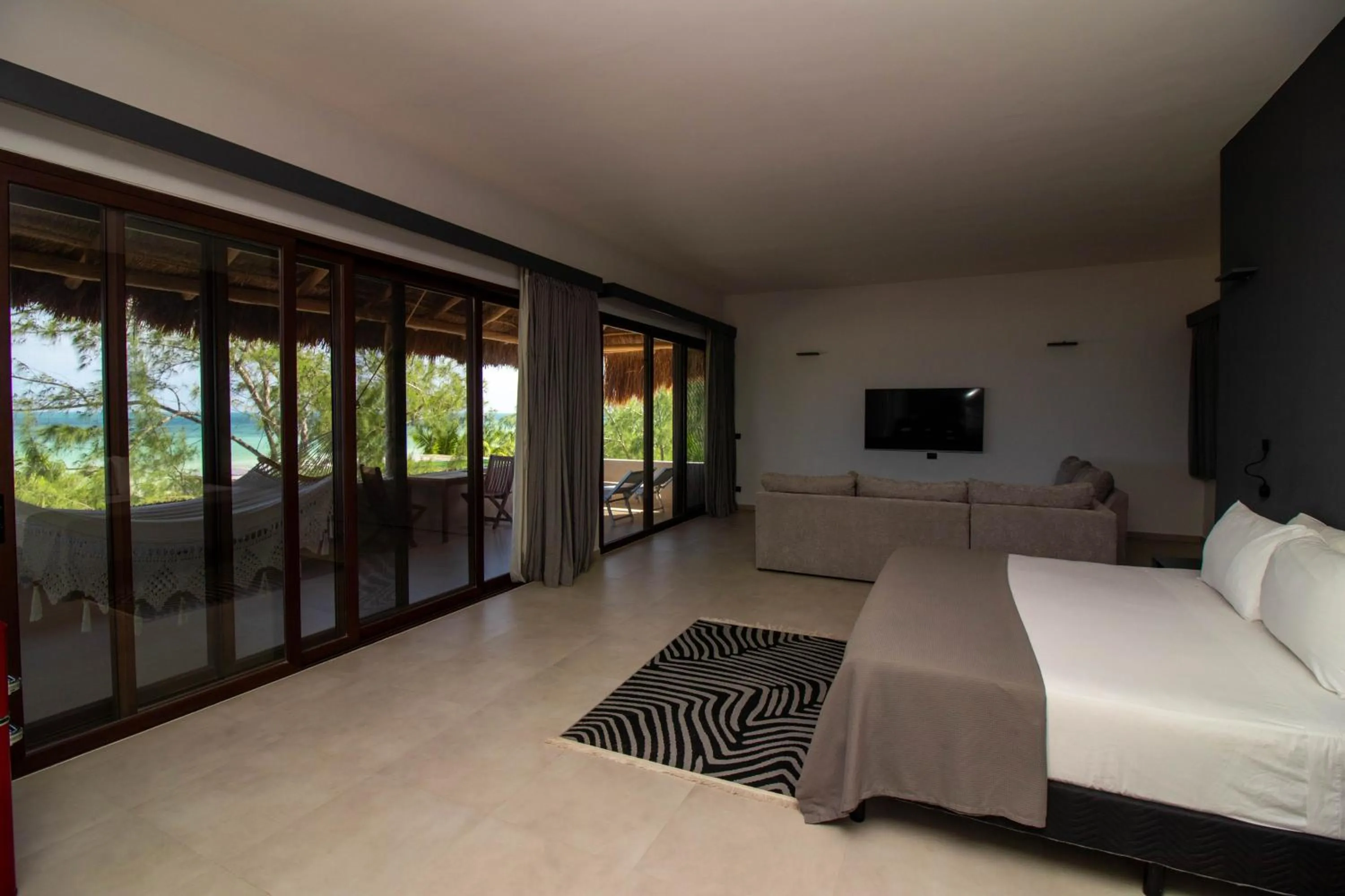 Bed in My Blue Hotel Holbox