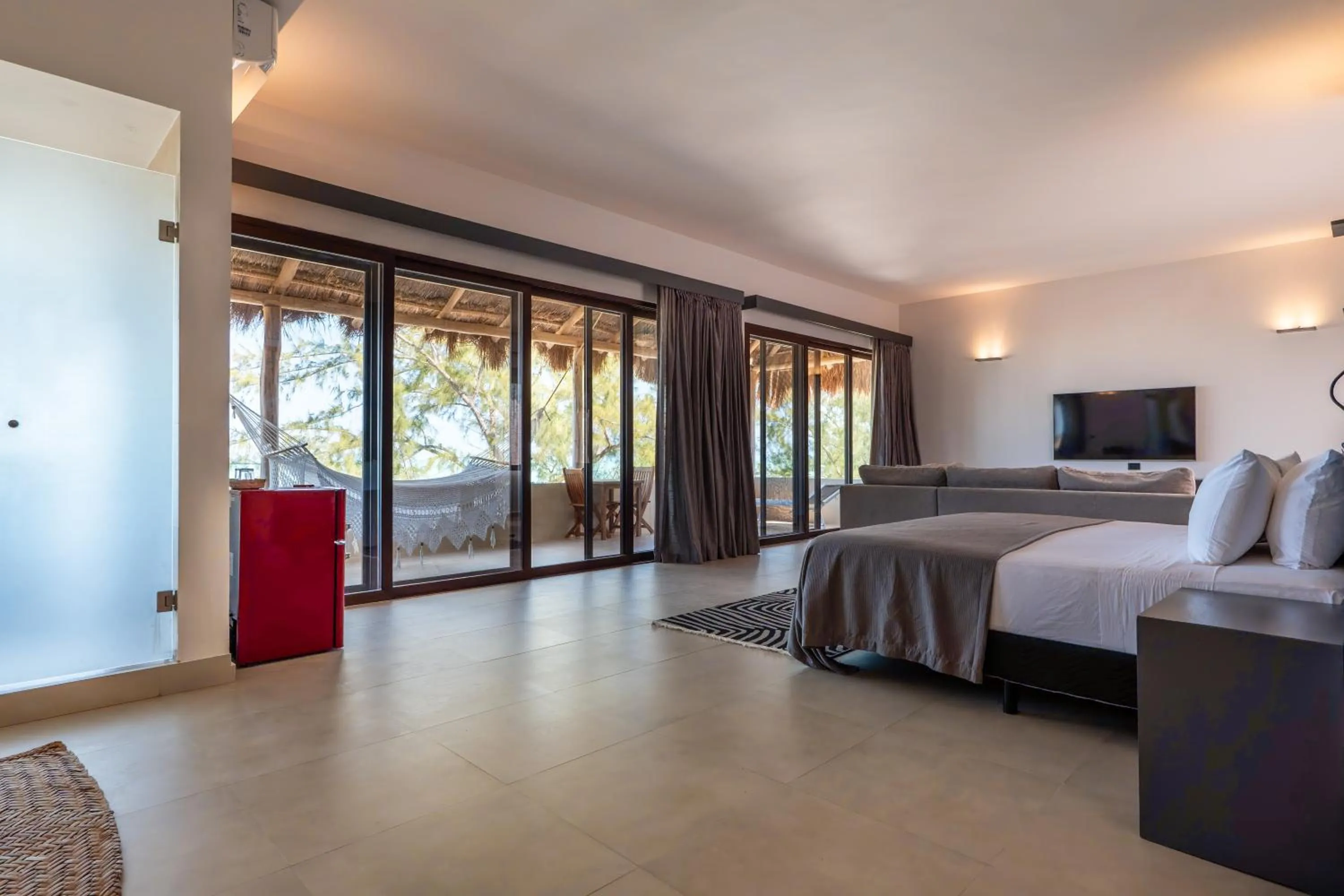 Bed in My Blue Hotel Holbox