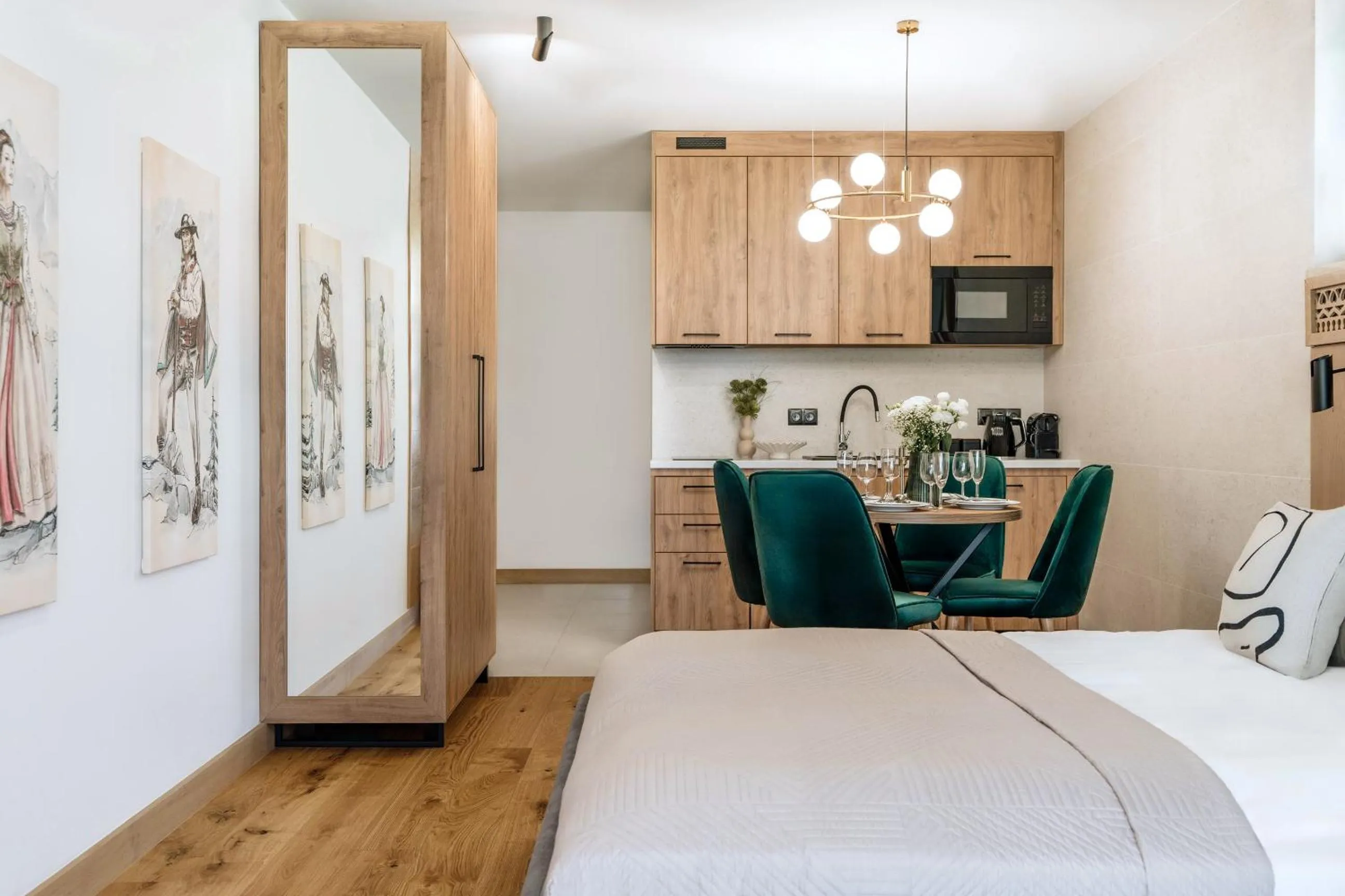 Kitchen or kitchenette, Bed in Polana Resort - LoftAffair Collection